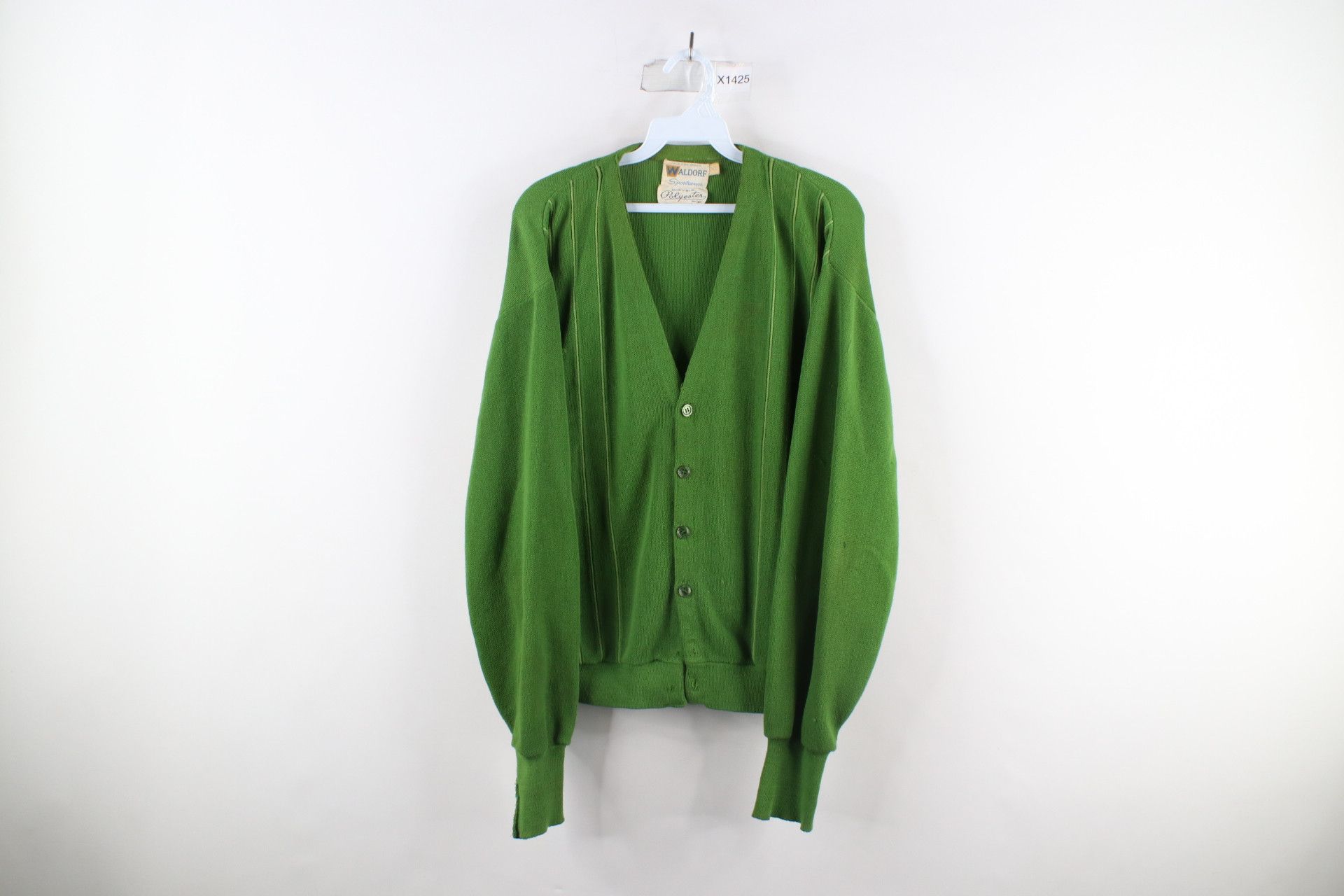 Image of Vintage 50S 60S Streetwear Knit Cardigan Sweater Green Us, Men's (Size XL)