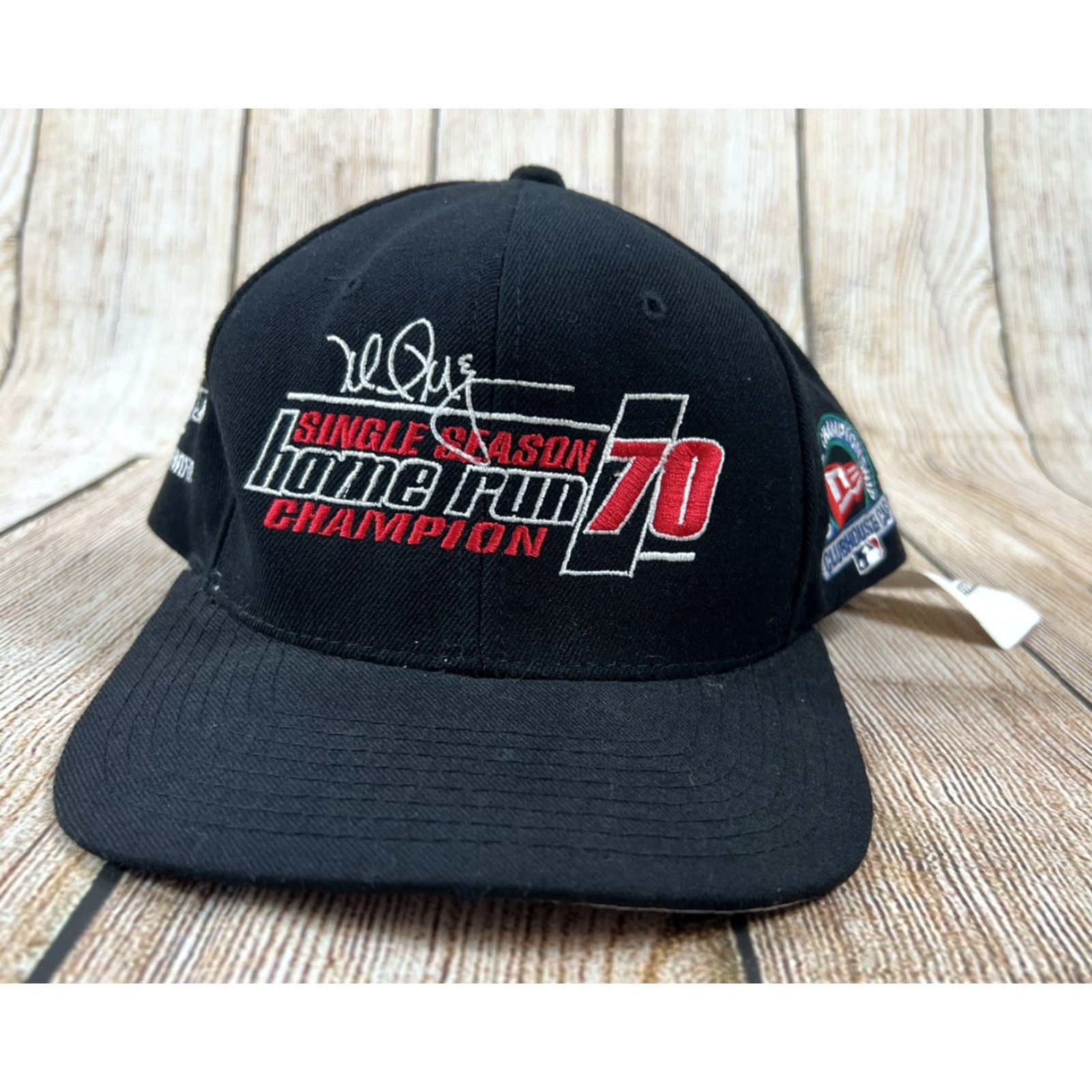 New Era VINTAGE New Era Baseball Hat Adjustable Black Logo MLB Mark McGwire St. Louis Cardinals Home Runs Size ONE SIZE - 2 Thumbnail