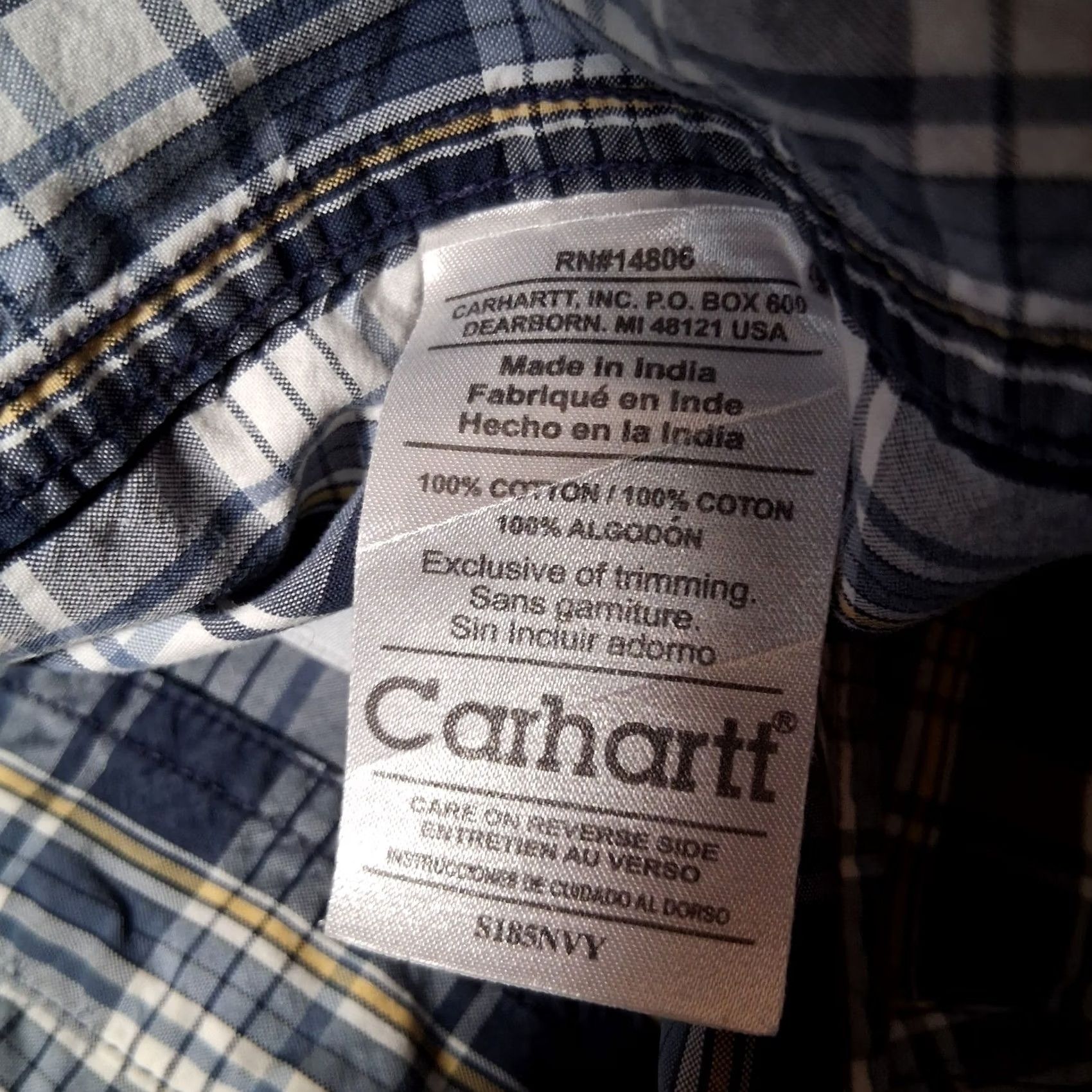 Carhartt Carhartt Button Down Shirt Men L Blue White Plaid Cotton Business Casual Work Size US L / EU 52-54 / 3 - 7 Thumbnail