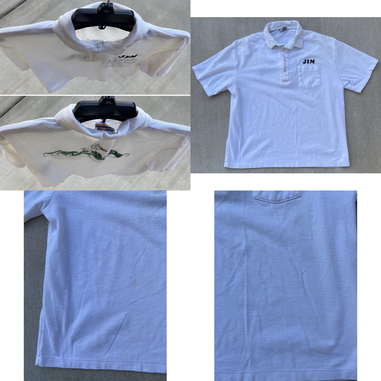 Vintage VINTAGE Print Ons Polo Shirt Golf Golfing Golfer RLGA Graphic Pocket XL White Mens Shirt 1970s 1980s Size US XL / EU 56 / 4 - 8 Thumbnail