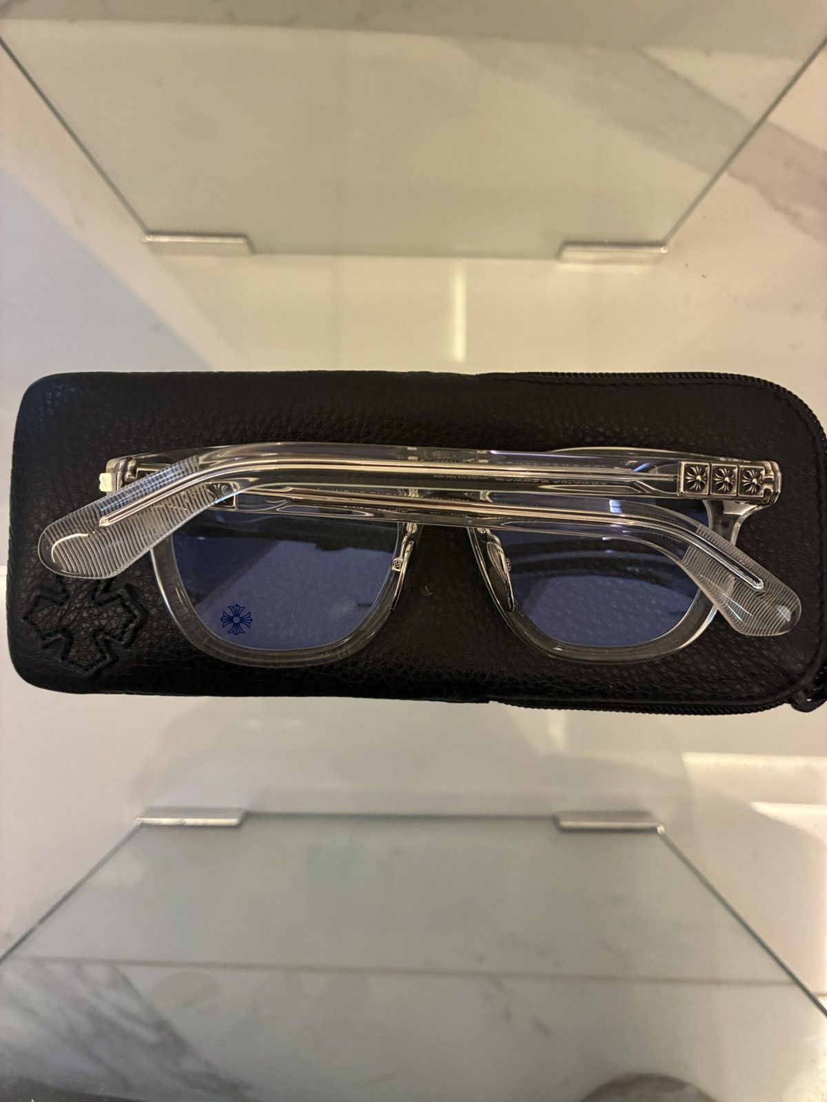 CHROME HEARTS Smoke Show Crystal Silver Glasses