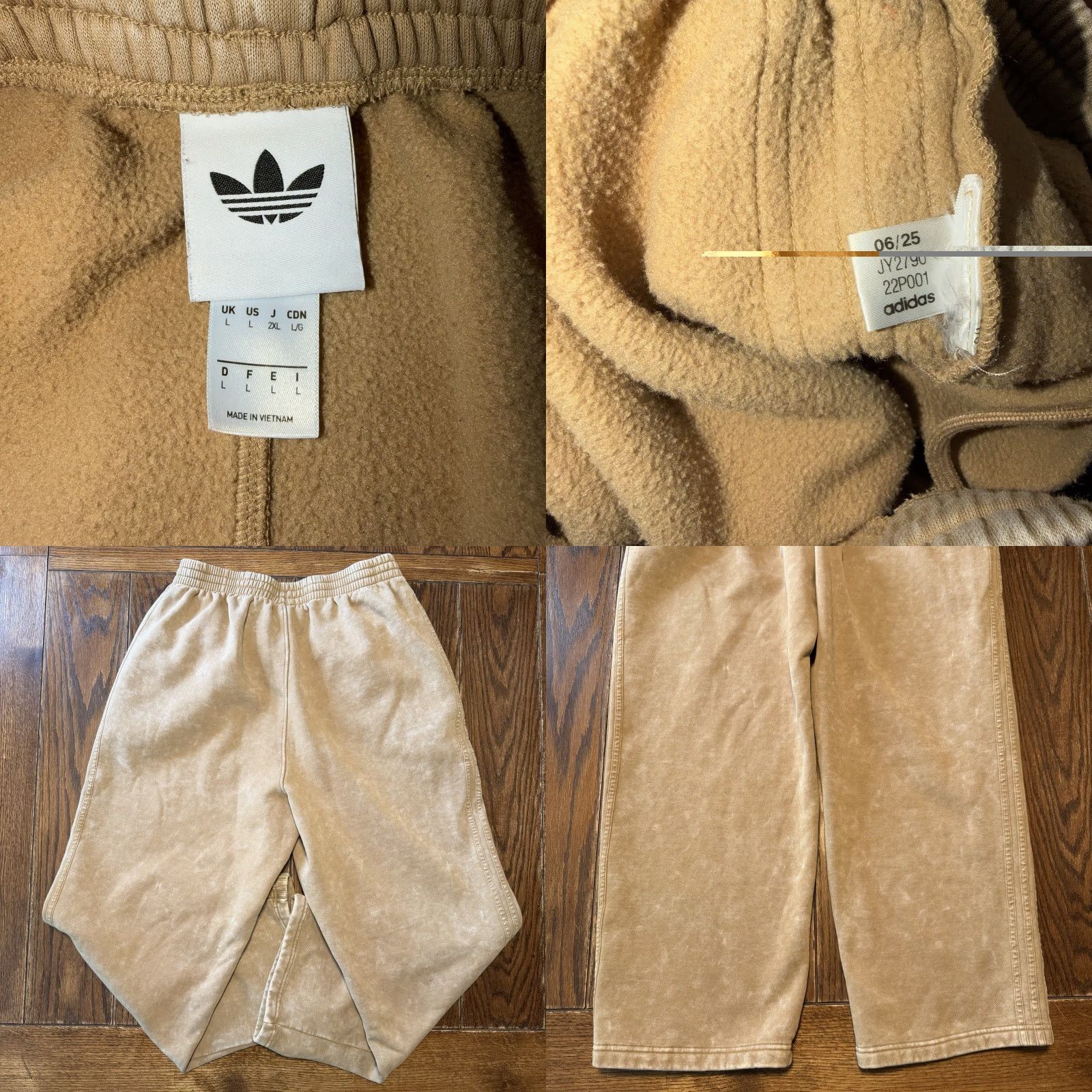 Adidas Adidas Sweatpants Beige Washed Fleece Comfort Loose Fit Size Large Men Regular Sweatpants Sports Logo Athleisure 29 Inseam Gym & Training Size US 33 - 8 Thumbnail