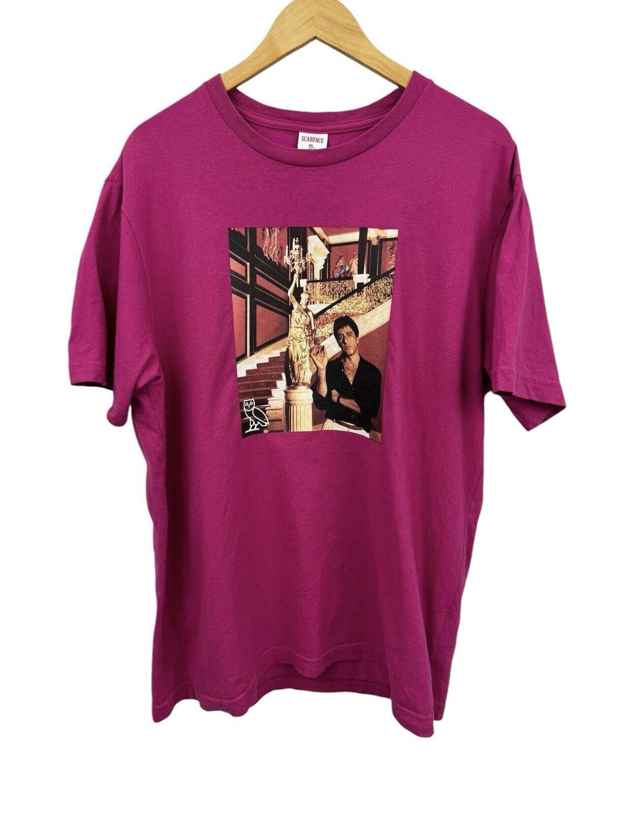 Designer OVO Scarface Fuchsia Pink Drake Tony Montana T Shirt Sz L Size US L / EU 52-54 / 3 - 1 Thumbnail