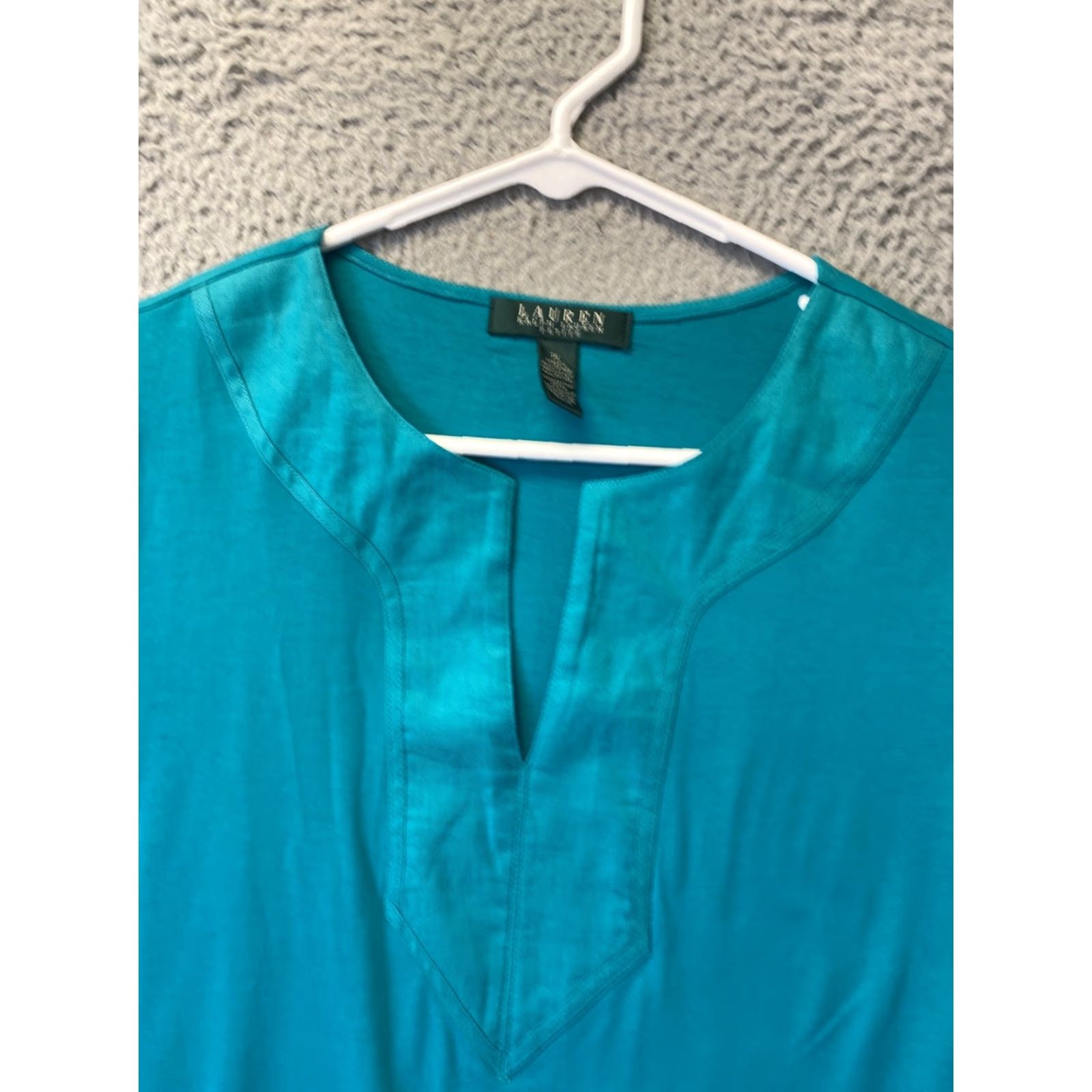 Ralph Lauren Ralph Lauren Women's Shirt Aqua LP 3/4 Sleeve V-Neck Pullover Solid Casual Size L / US 10 / IT 46 - 2 Thumbnail
