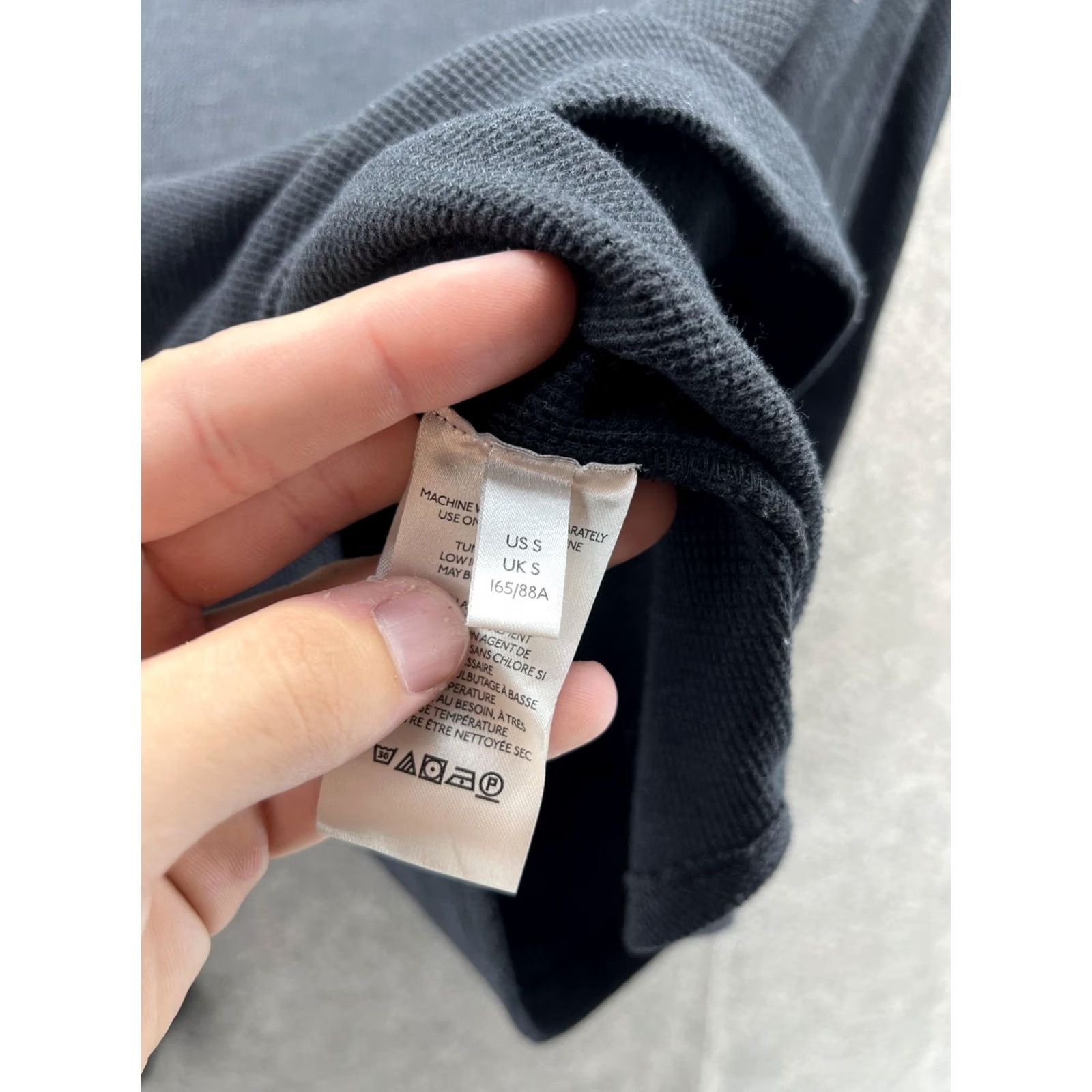 Free People VINTAGE Free People Shirt Women Small Black Boat Neck Long Sleeve Stretch Waffle Size S / US 4 / IT 40 - 3 Thumbnail