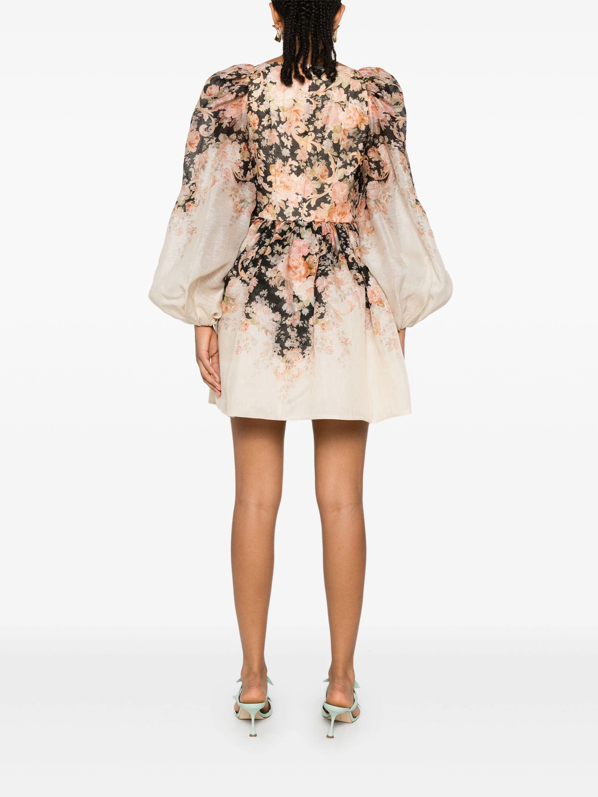 Zimmermann o1s22i1n1024 Floral Mini Dress in Multicolor Size M / US 6-8 / IT 42-44 - 3 Thumbnail