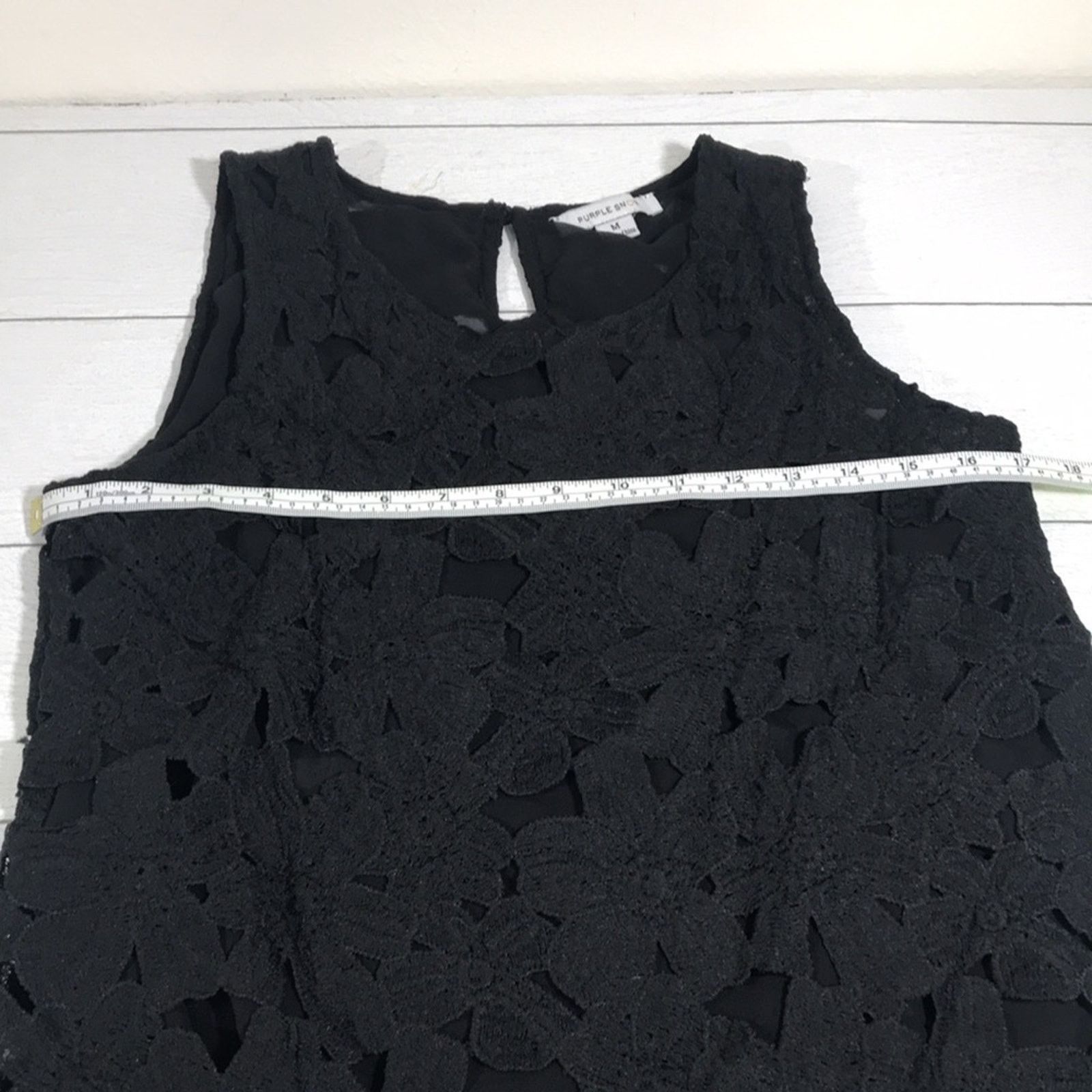Other Purple Snow Black Lace Overlay Blouse Medium Size M / US 6-8 / IT 42-44 - 6 Thumbnail