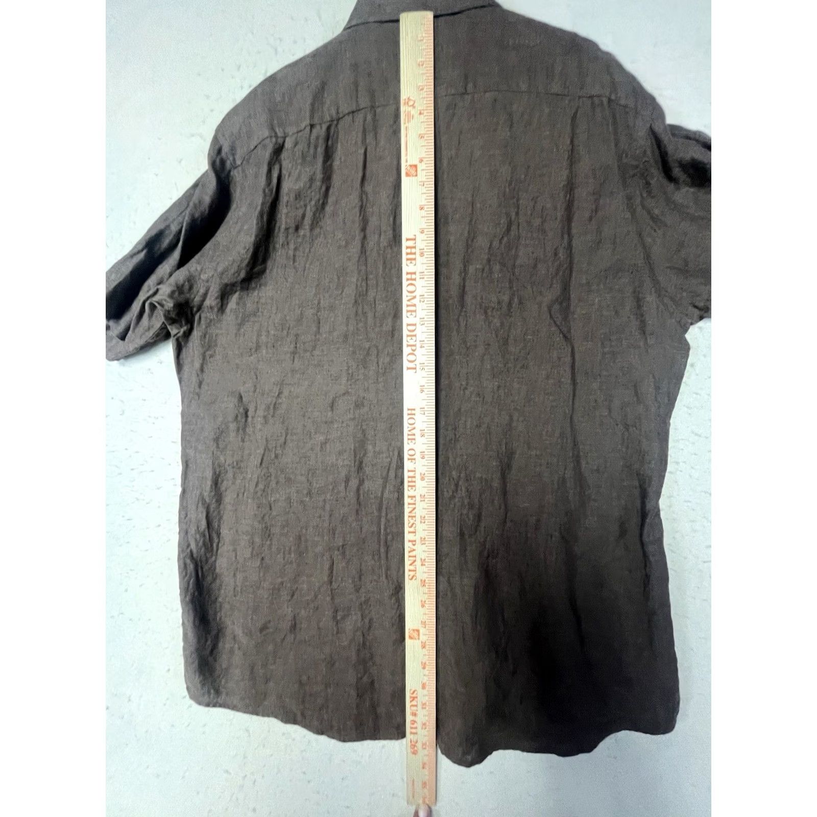 Tasso Elba Tasso Elba Shirt Mens L Brown Luxury Linen Button Front Short Sleeve Size Size US L / EU 52-54 / 3 - 4 Thumbnail
