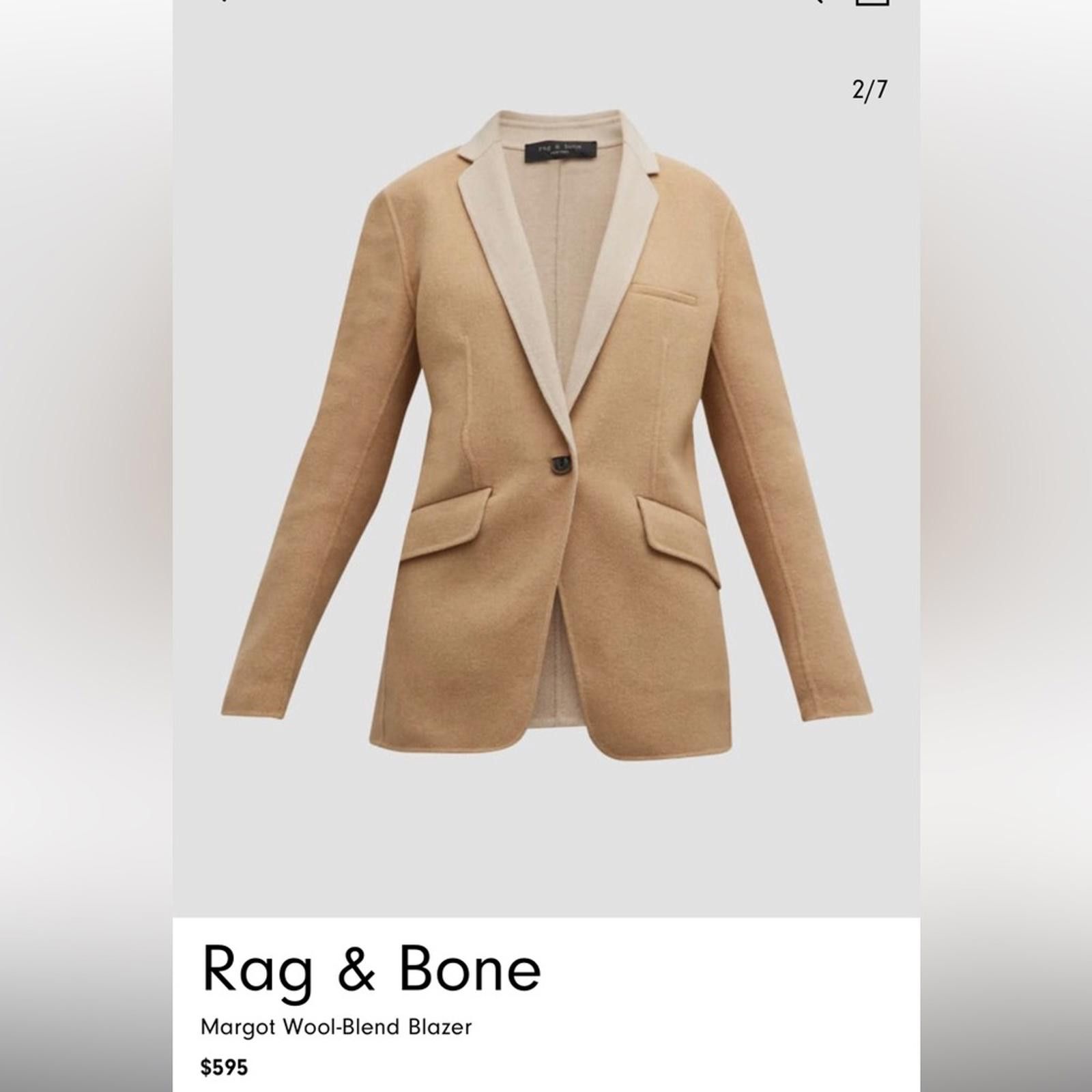 Rag & Bone Rag & Bone Camel Wool-Blend Blazer Size S / US 4 / IT 40 - 1 Thumbnail
