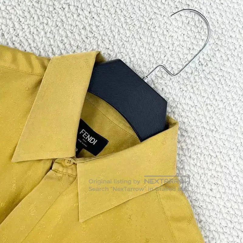 Fendi Fendi Yellow Silk Long Sleeve Shirt . Size M / US 6-8 / IT 42-44 - 3 Thumbnail