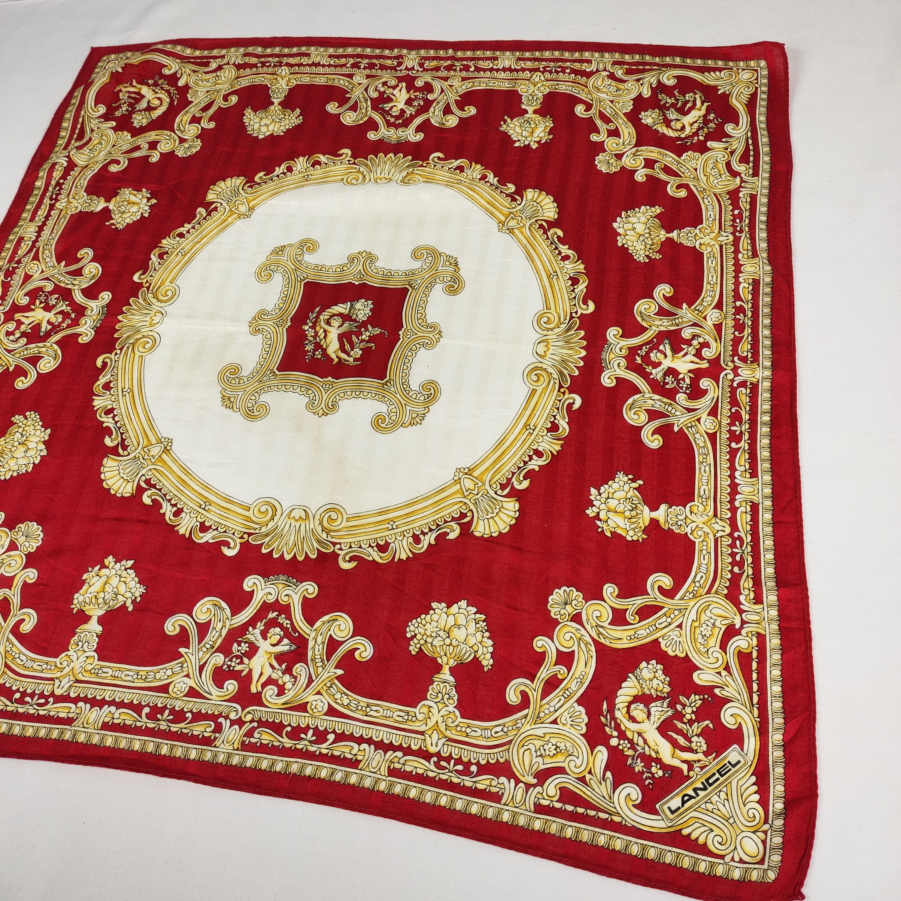 Lancel × Vintage Lancel Handkerchief / Neckerchief / Bandana FZ671 Size ONE SIZE - 4 Thumbnail