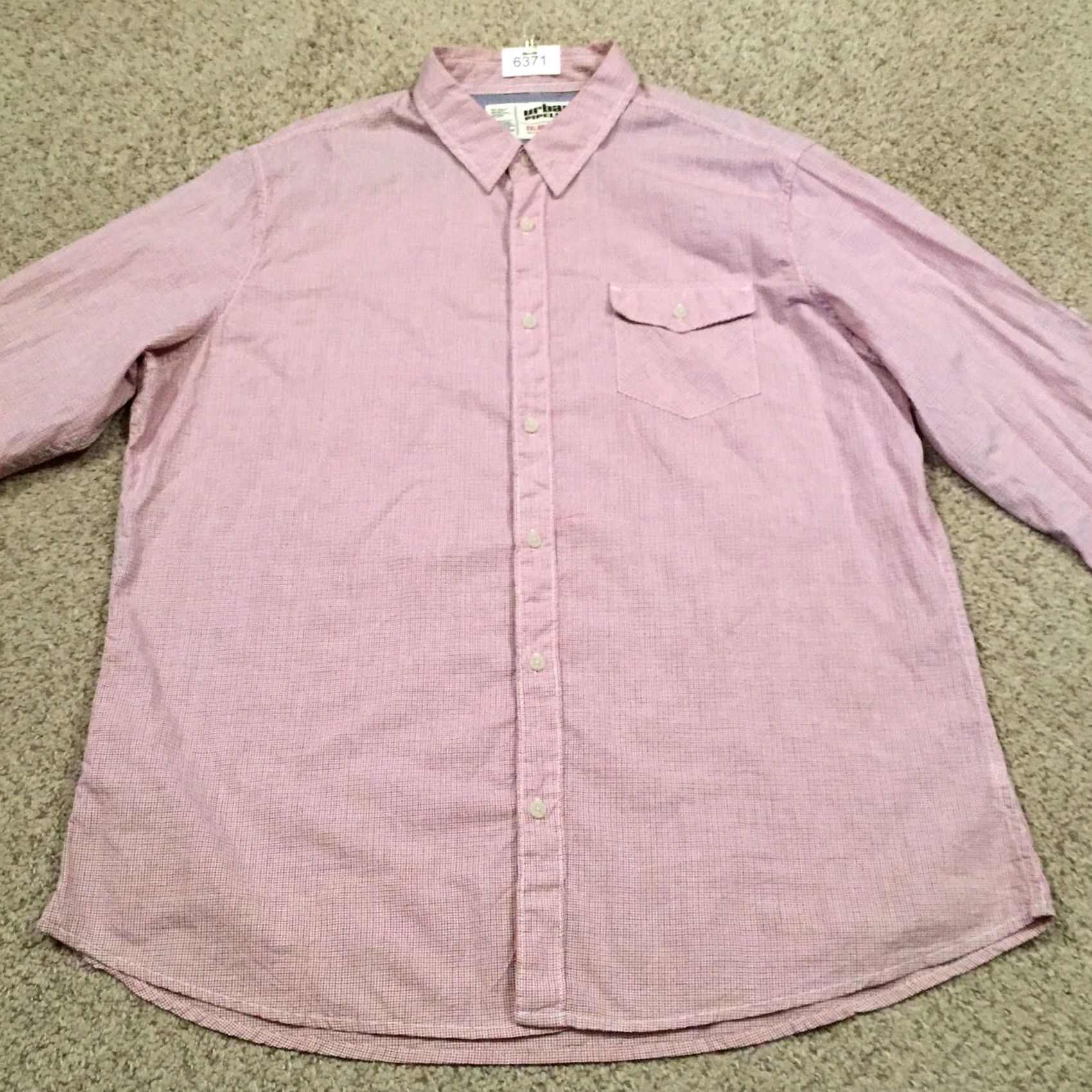 Vintage Urban Pipeline Shirt Mens XXL Red Plaid Button-Up Long Sleeve Roll Tab Collared Front Pocket 2XL Boys? Size US XXL / EU 58 / 5 - 5 Thumbnail