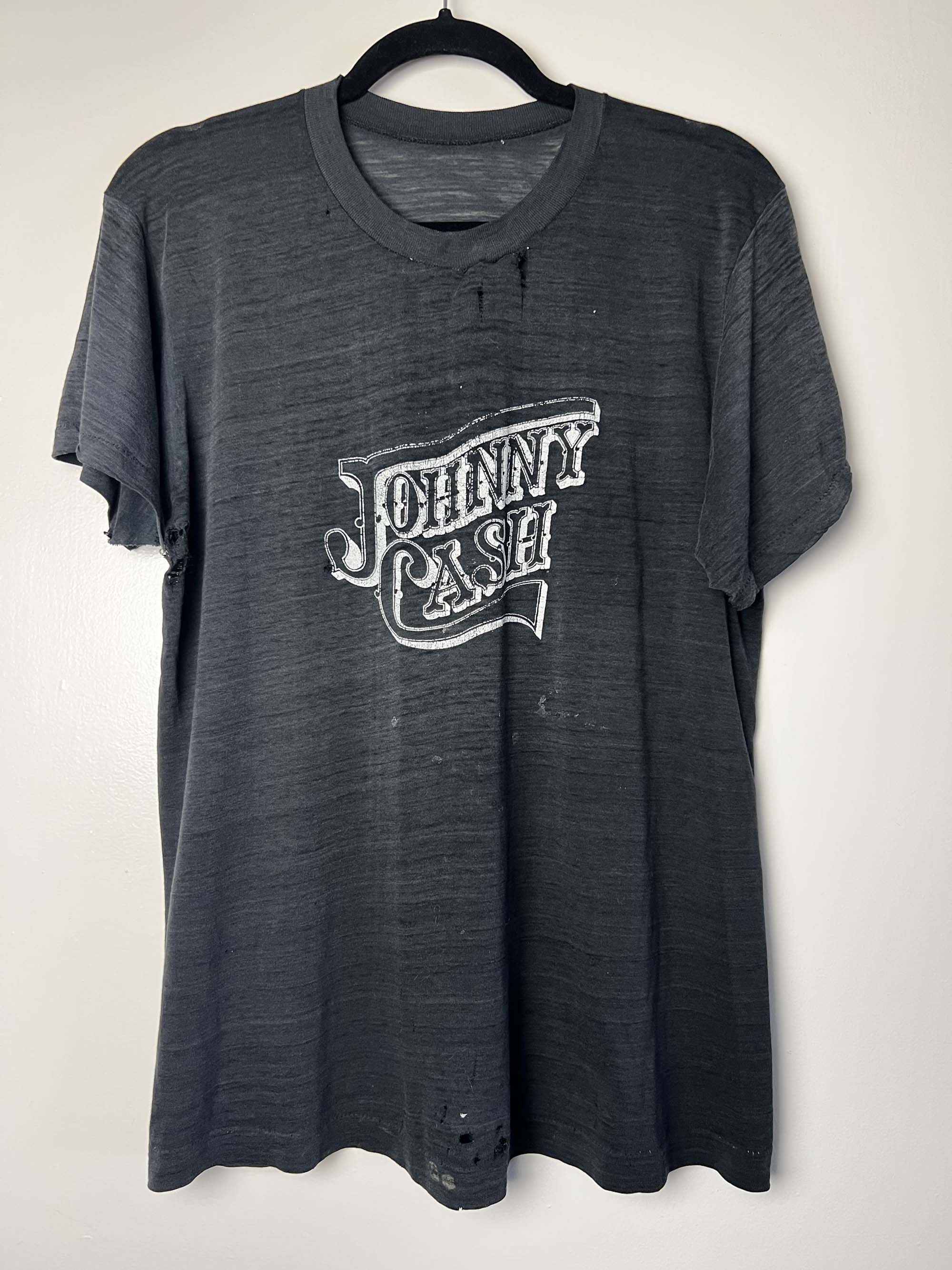 Vintage RARE Vintage 1980's Johnny Cash Ultra Thin T-Shirt Size US M / EU 48-50 / 2 - 14 Thumbnail