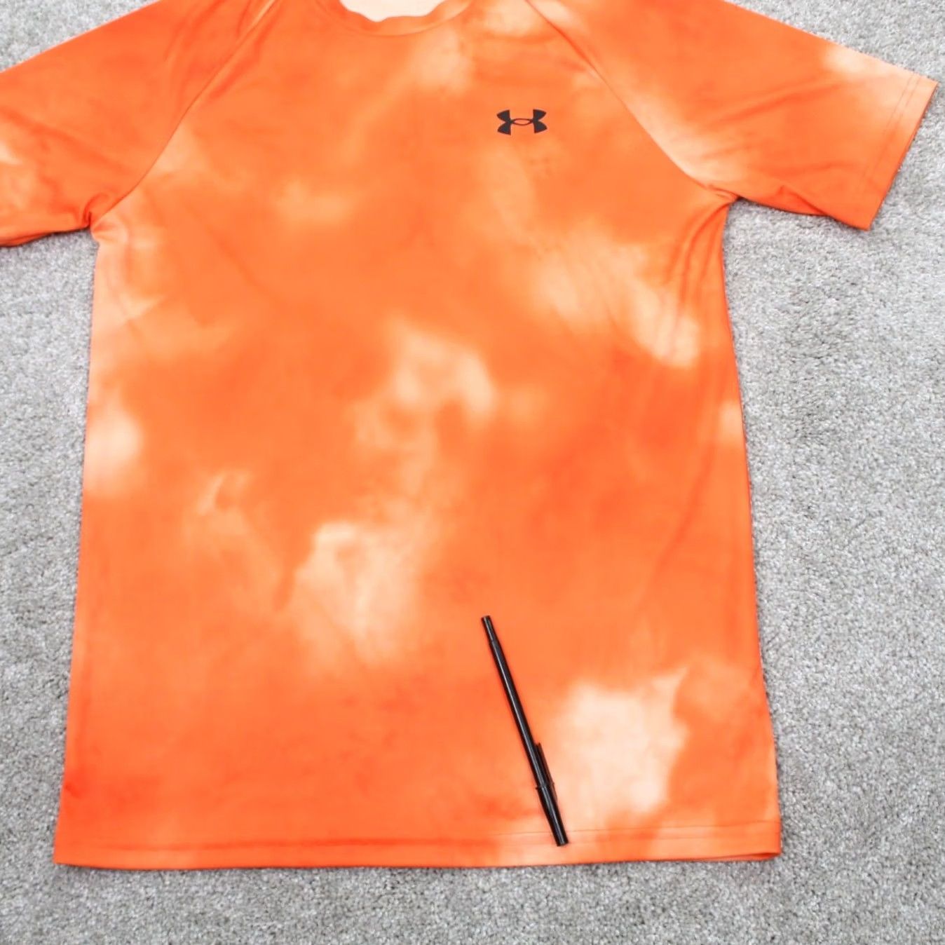 Under Armour Under Armour The Tech Tee Shirt Men Small Orange Tie Dye Loose Fit S/S 90s HeatGear Athletic Casual Pullover Crew Neck Logo Size US S / EU 44-46 / 1 - 4 Thumbnail