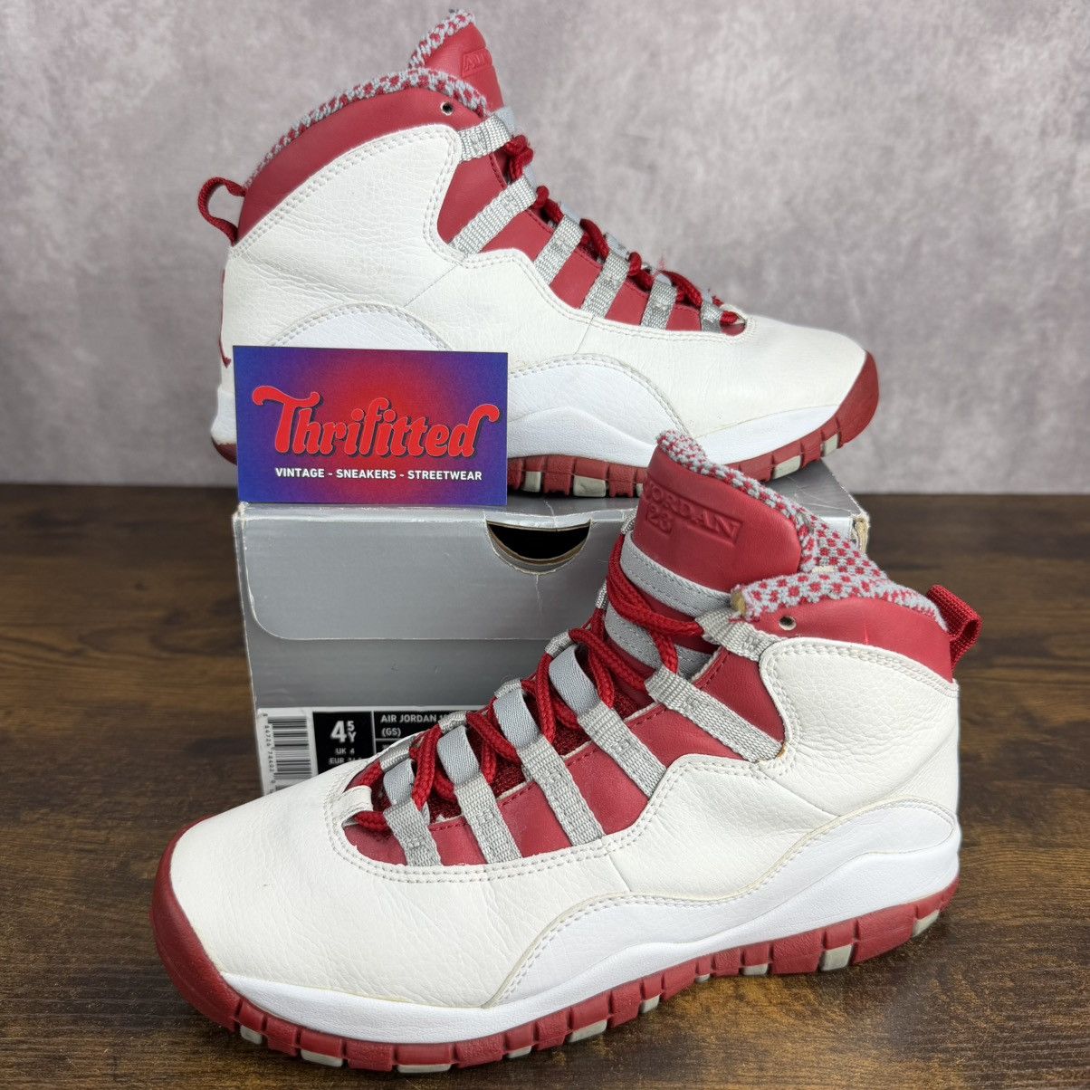Jordan Brand Air Jordan 10 Retro Red Steel 2005 Size 4.5 GS 6W 310806-161 Size US 6 / IT 36 - 1 Thumbnail