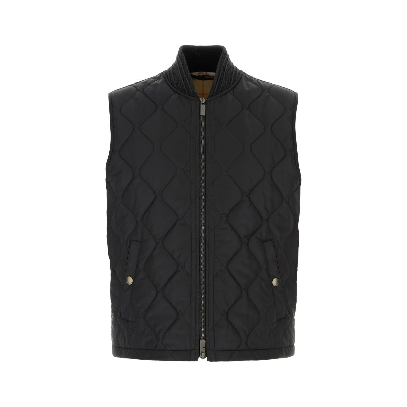 BURBERRY Black Nylon Vest New )
