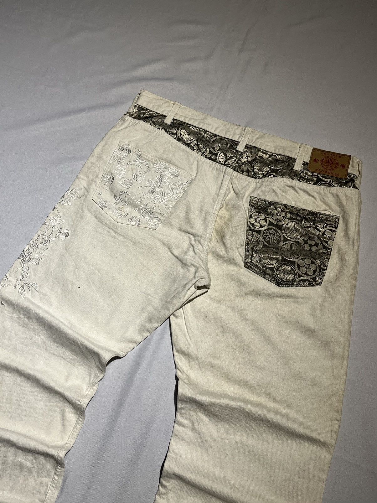 Japanese Brand × Vintage Vintage Art Fish Koi Japan Denim Sukajan Baggy Y2K Pant Size US 40 / EU 56 - 3 Thumbnail