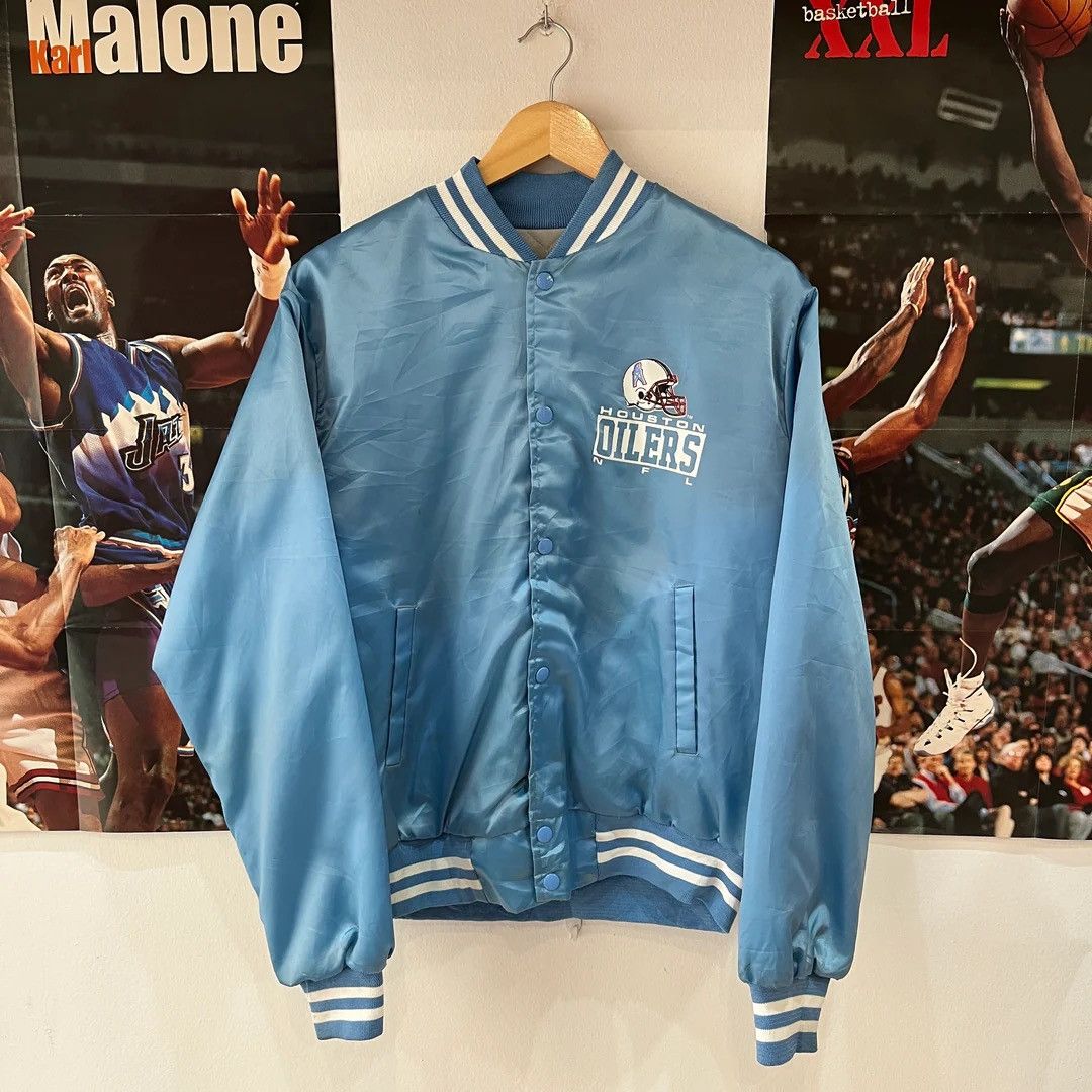 Chalk Line Vintage Houston Oilers Chalk Line Satin Bomber Jacket Size US M / EU 48-50 / 2 - 2 Thumbnail