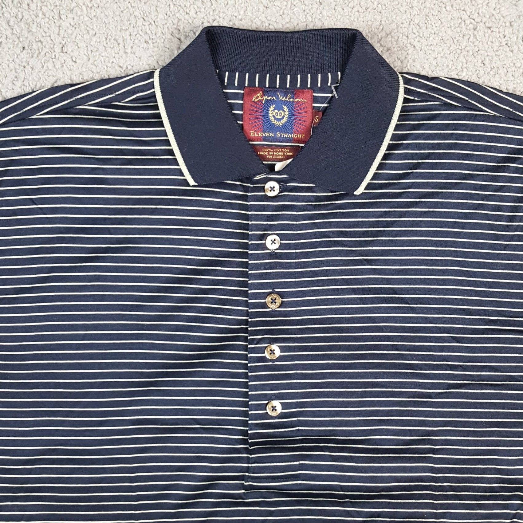 Vintage Vintage Bryon Wilson Polo Shirt Men Small Casual 90s Striped Cotton Relaxed Fit Size US S / EU 44-46 / 1 - 2 Thumbnail