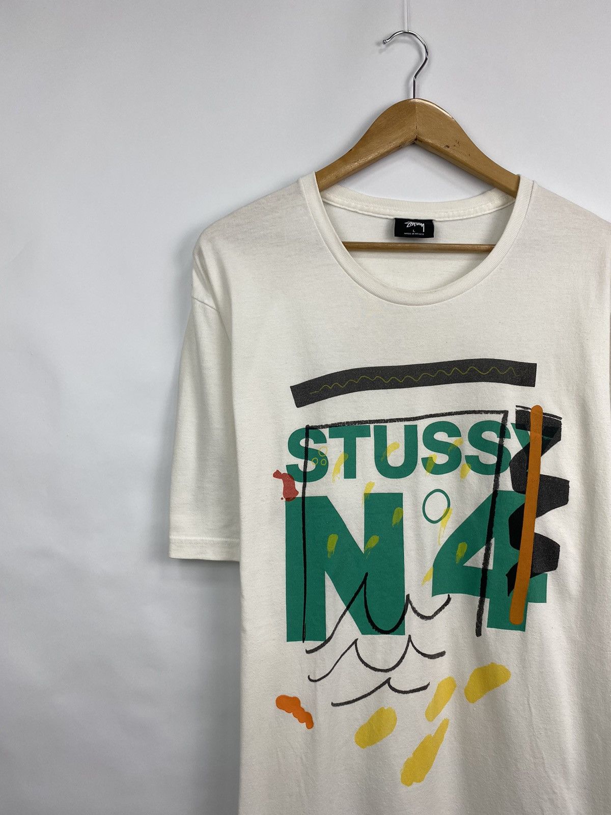 Stussy × Vintage 🇺🇸 Vintage Stussy 4 Art Peace Old School t-shirt rare retro Size US L / EU 52-54 / 3 - 1 Thumbnail