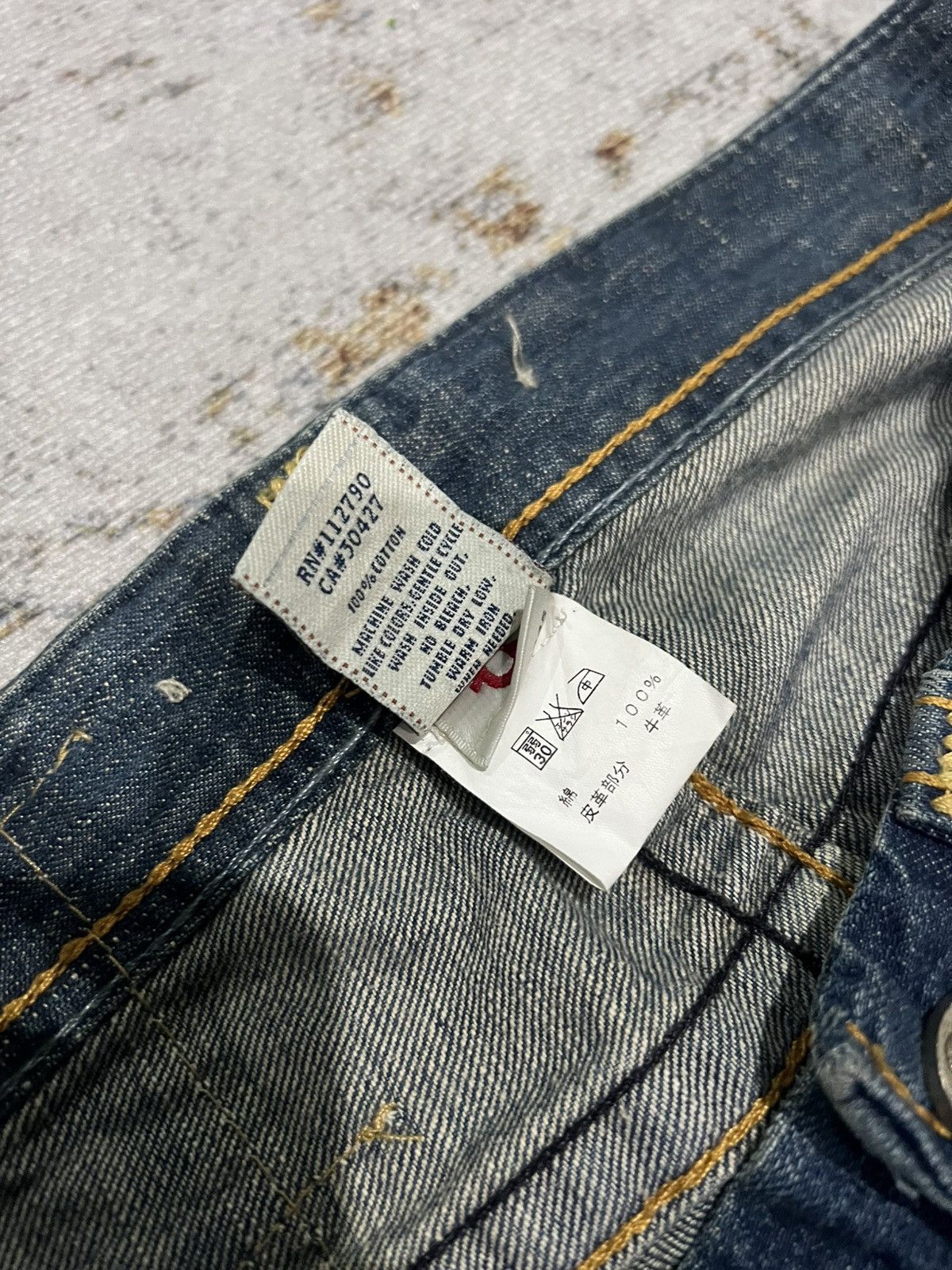 True Religion × Vintage Flared True Religion Mix Leather Bootcut Jeans Size US 30 / EU 46 - 8 Thumbnail