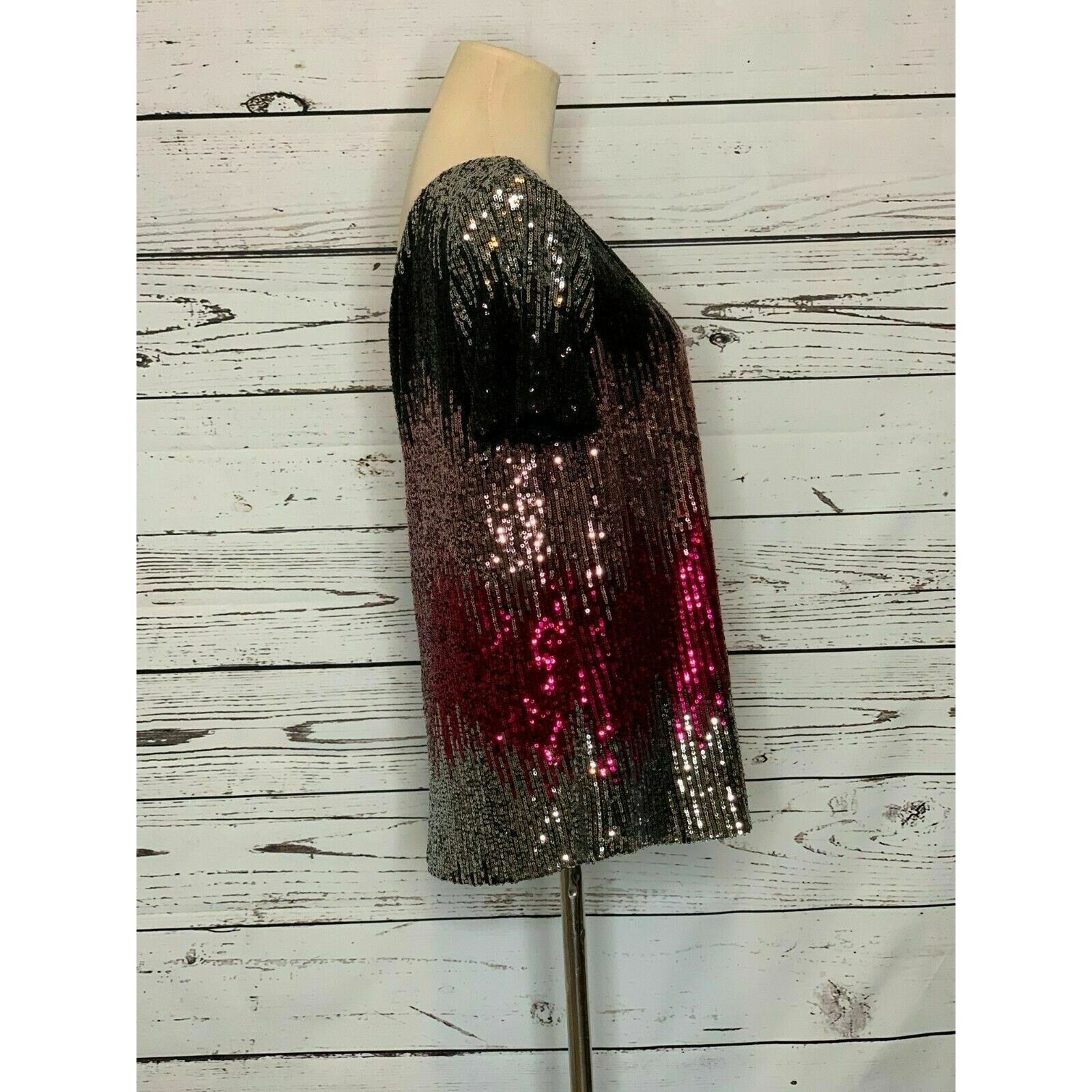 Drew Drew Silver Pink Gray Sequin one shoulder blouse Size Medium Size M / US 6-8 / IT 42-44 - 8 Thumbnail