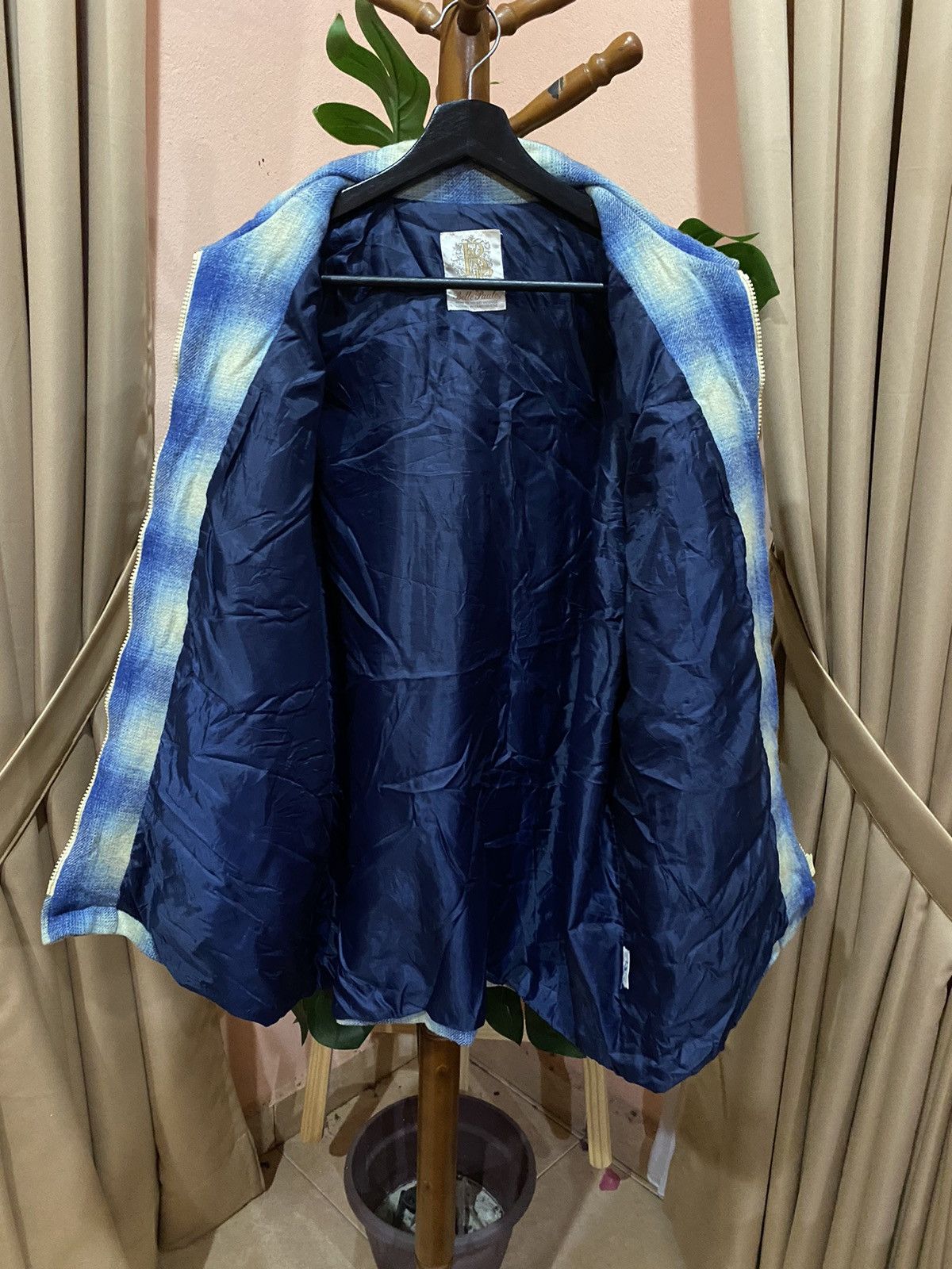 Japanese Brand Belle Paule Vintage Blue Plaid Wool Jacket - Retro Zip-Up Size US M / EU 48-50 / 2 - 10 Thumbnail