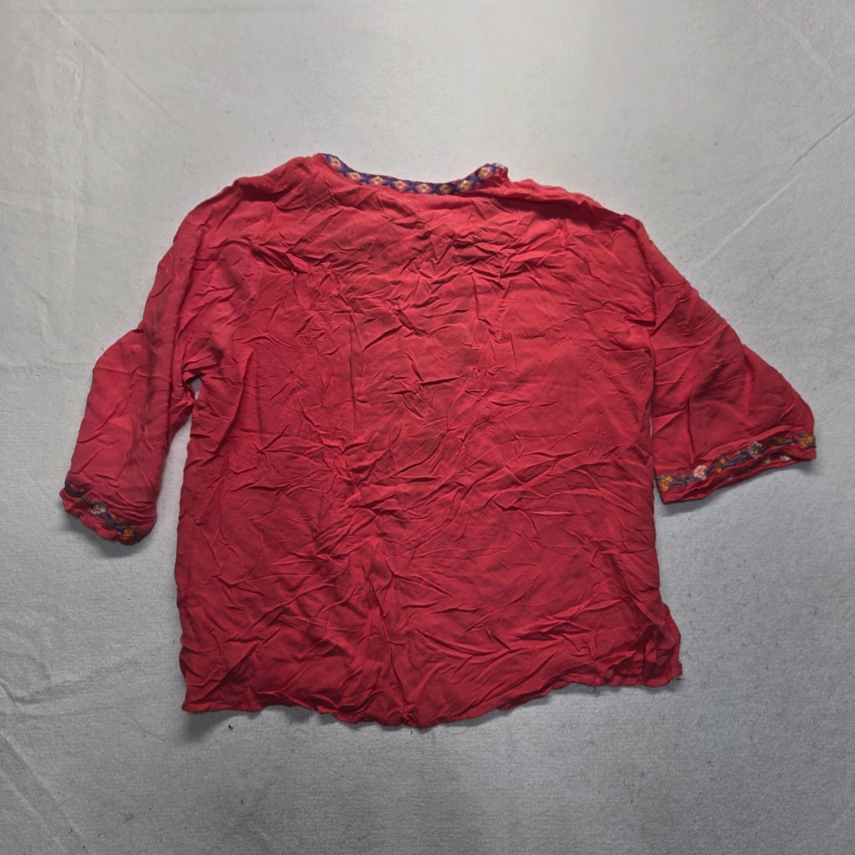 Vintage C&C California Women's Blouse Shirt Plus 1X Floral Embroidered Summer Spring White Size XL / US 12-14 / IT 48-50 - 7 Thumbnail