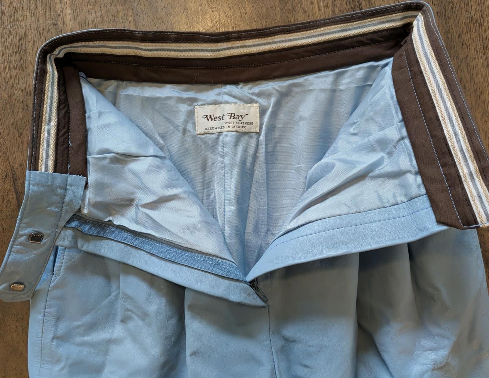 Other 1990's ice blue straight leg leather pants Size 26" / US 2 / IT 38 - 4 Thumbnail