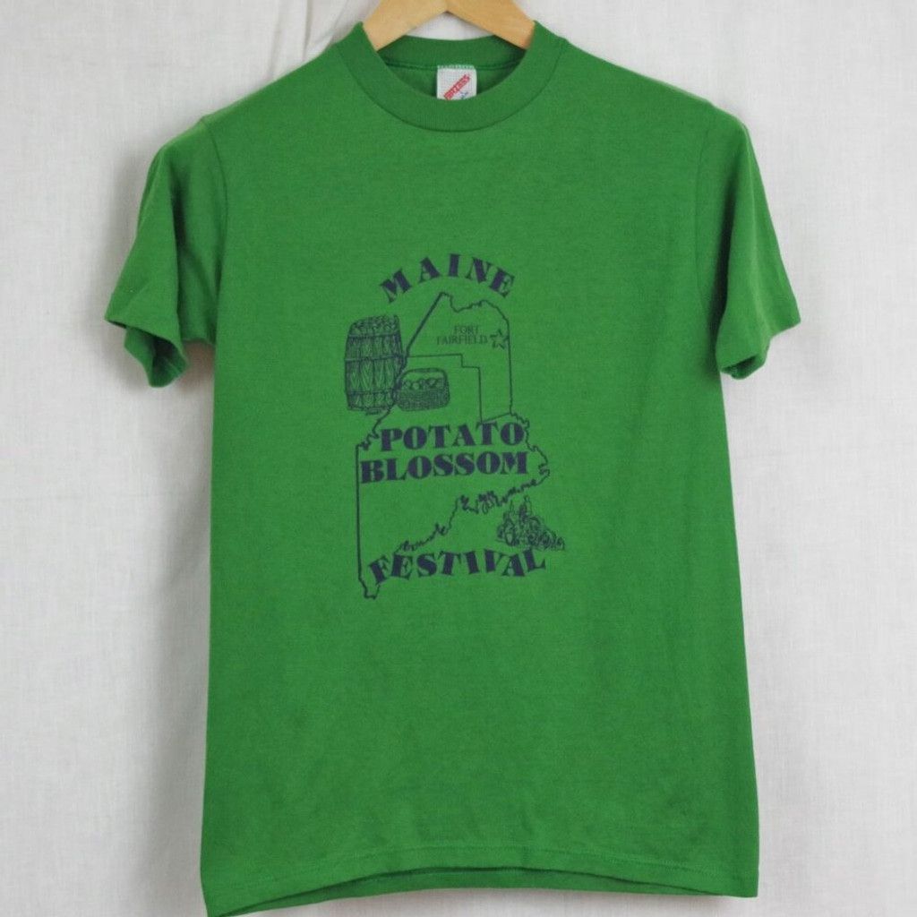 Jerzees × Vintage Vintage USA Made Maine Potato Blossom Festival T Shirt Size US M / EU 48-50 / 2 - 1 Thumbnail