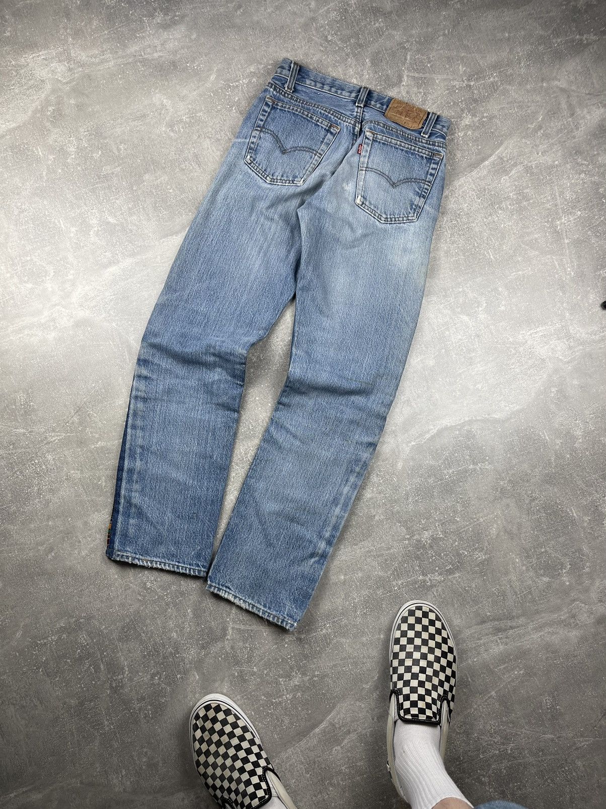 Levi's × Levi's Vintage Clothing × Vintage Levi’s Vintage 701 Denim Stripped Custom Jeans 80s USA Size 28" / US 6 / IT 42 - 8 Thumbnail