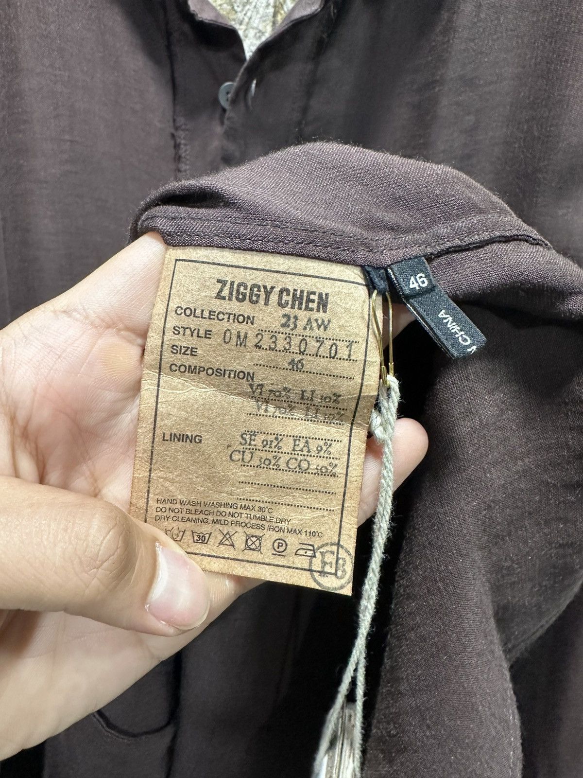 Ziggy Chen FW23 Burgundy Pocket Shirt Size US S / EU 44-46 / 1 - 5 Thumbnail