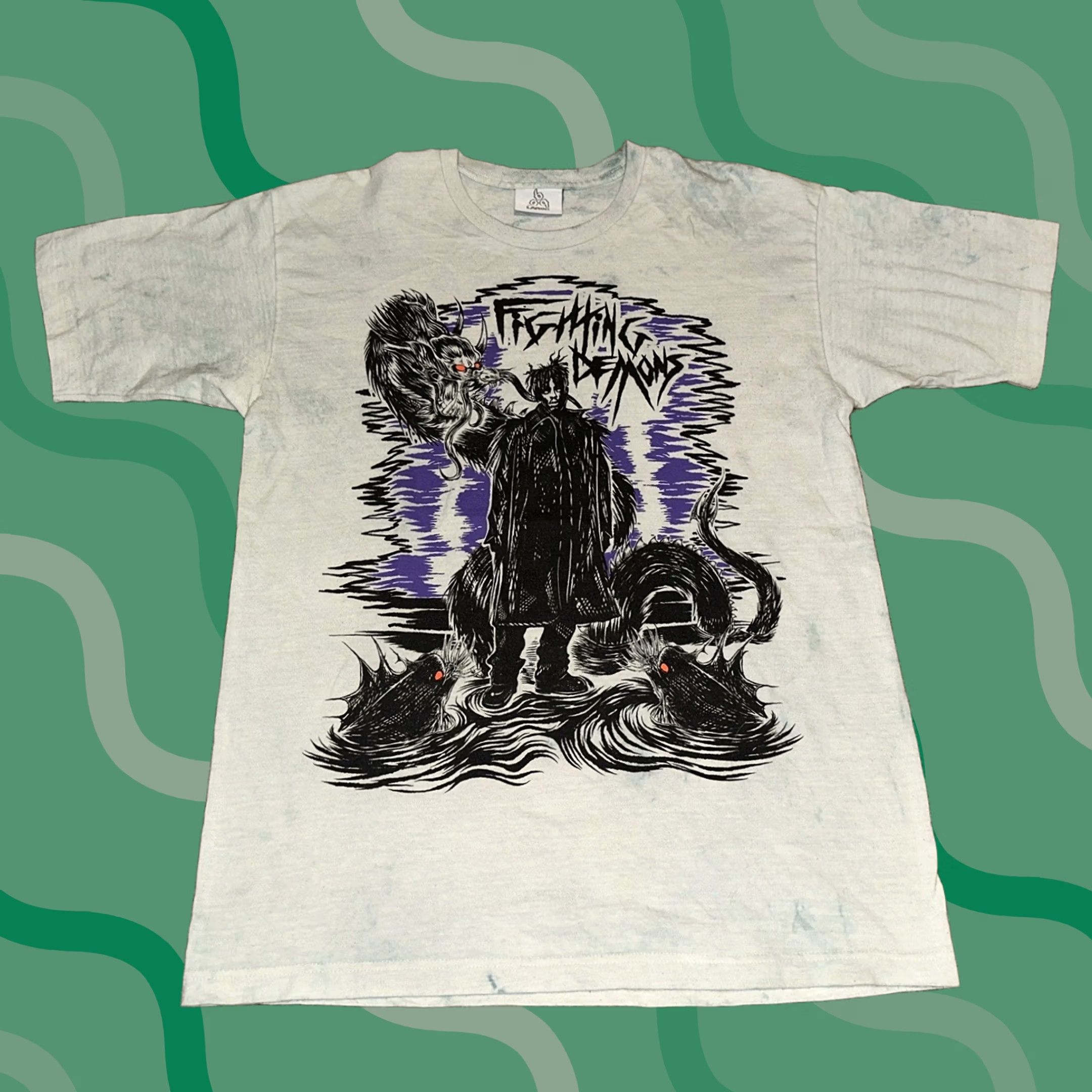 Vintage Juice WRLD 999 Club Shirt Mens L Fighting Demons Graphic White Purple Rap T-Shirt Crew Neck Short Sleeve Cotton Knit Size US L / EU 52-54 / 3 - 1 Thumbnail