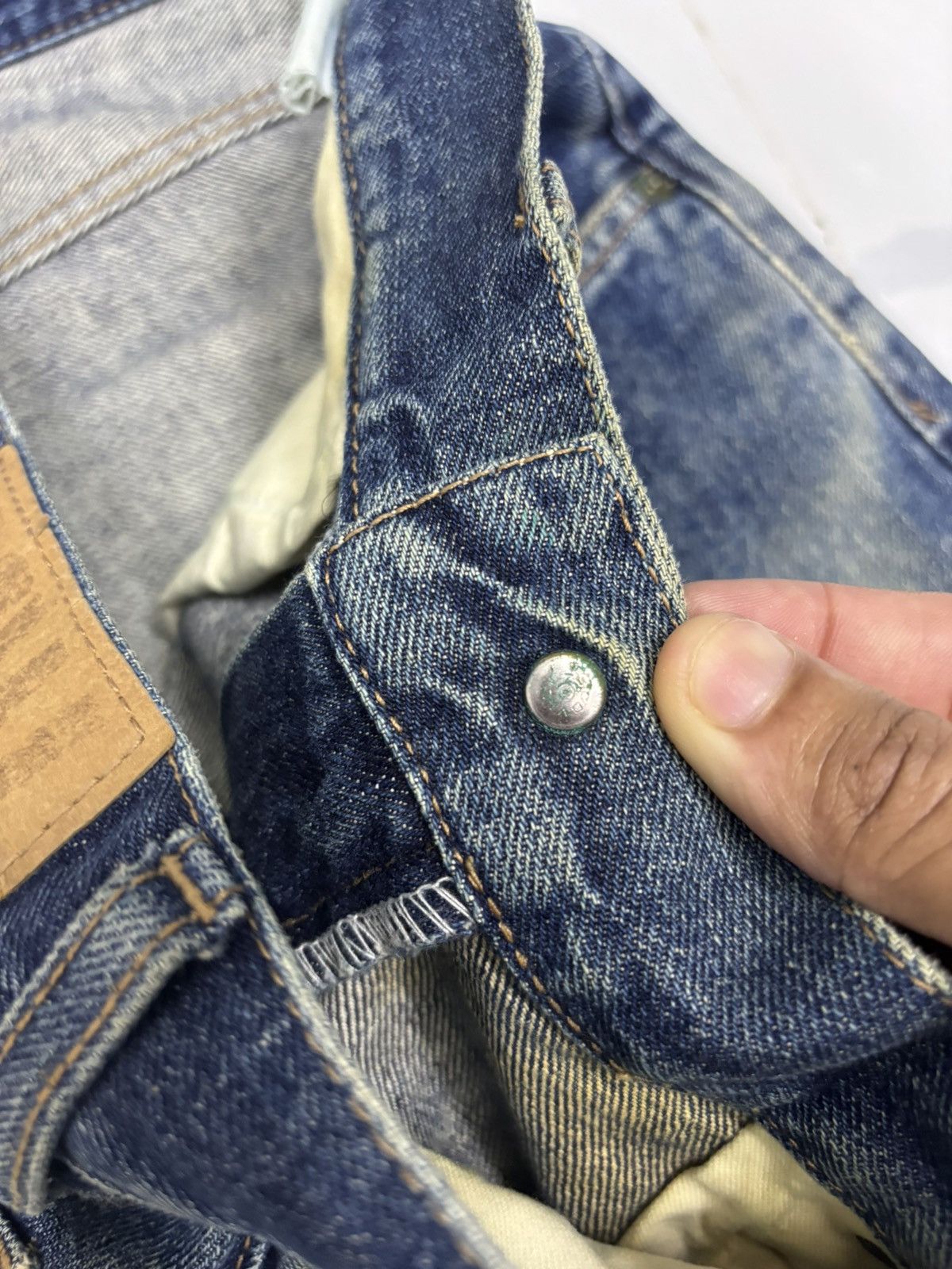 Warehouse 💥BAGGY💥WAREHOUSE UNIQUE CLOTHING SASHIKO STITCH BAGGY JEANS Size US 30 / EU 46 - 14 Thumbnail