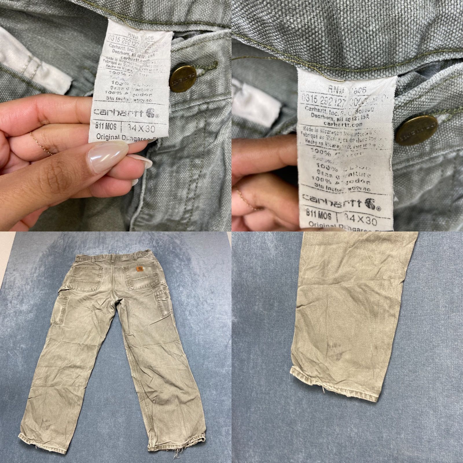 Carhartt Carhartt Mens 34x30 Green Carpenter Pants Straight Leg Outdoor Workwear Flat Front Pants Mens Green Carhartt 34x30 Outdoor Workwear Size US 34 / EU 50 - 8 Thumbnail