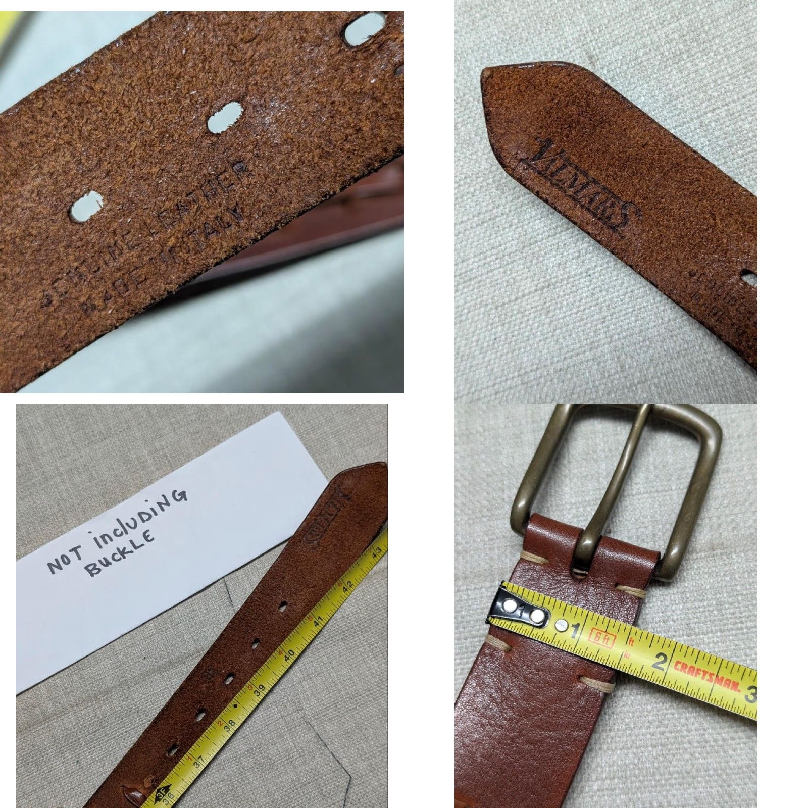 Vintage VINTAGE Valmars leather belt 38 brown full grain Weave Braided Western Hippie Mens Italy size 38 Size 38 - 8 Thumbnail