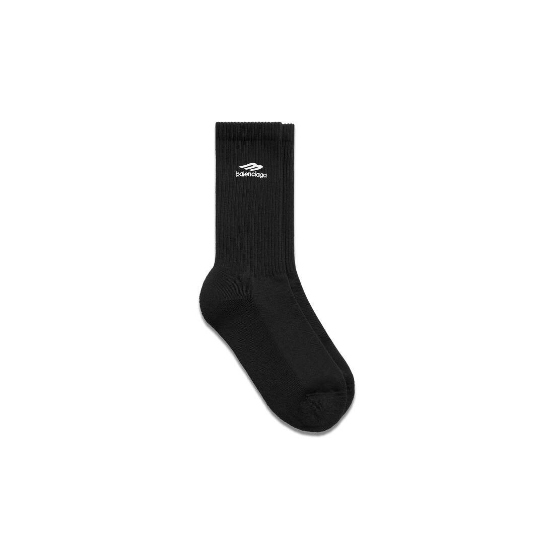 Balenciaga o1w1db10425 Size: XL / 3B Sports Icon Socks in Black Size ONE SIZE - 1 Thumbnail