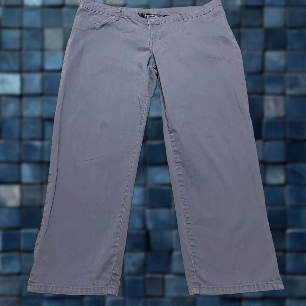 Norma Kamali Norma Kamali Jeans Womens 16 Regular Gray Denim Straight Crop Mid Rise 5-Pocket Design Size 38" / US 16 / IT 52 - 1 Thumbnail