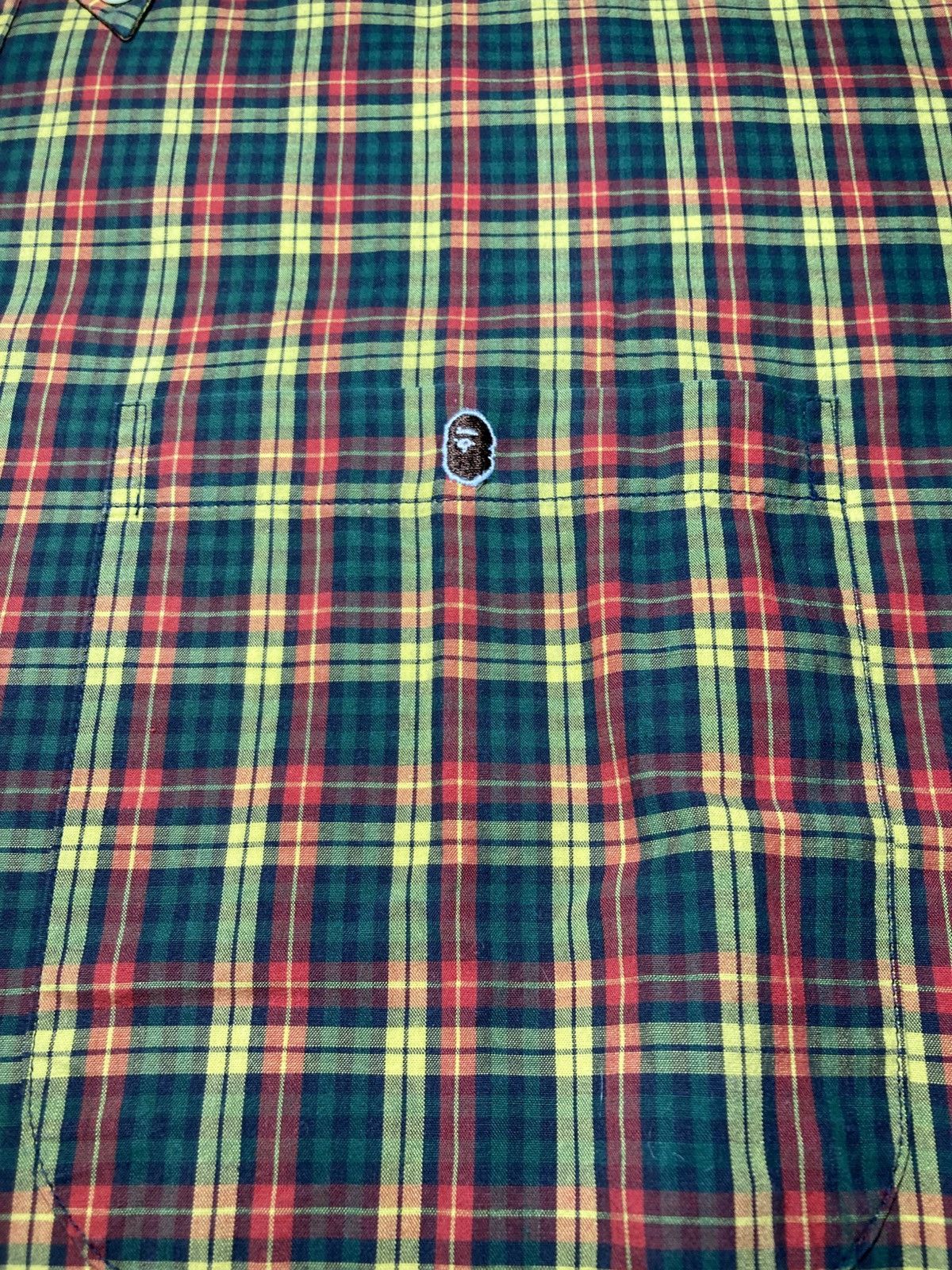 Bape 1996 Bape Plaid Green Red Button Down 90s Ape Logo OG Nigo Size US M / EU 48-50 / 2 - 5 Thumbnail