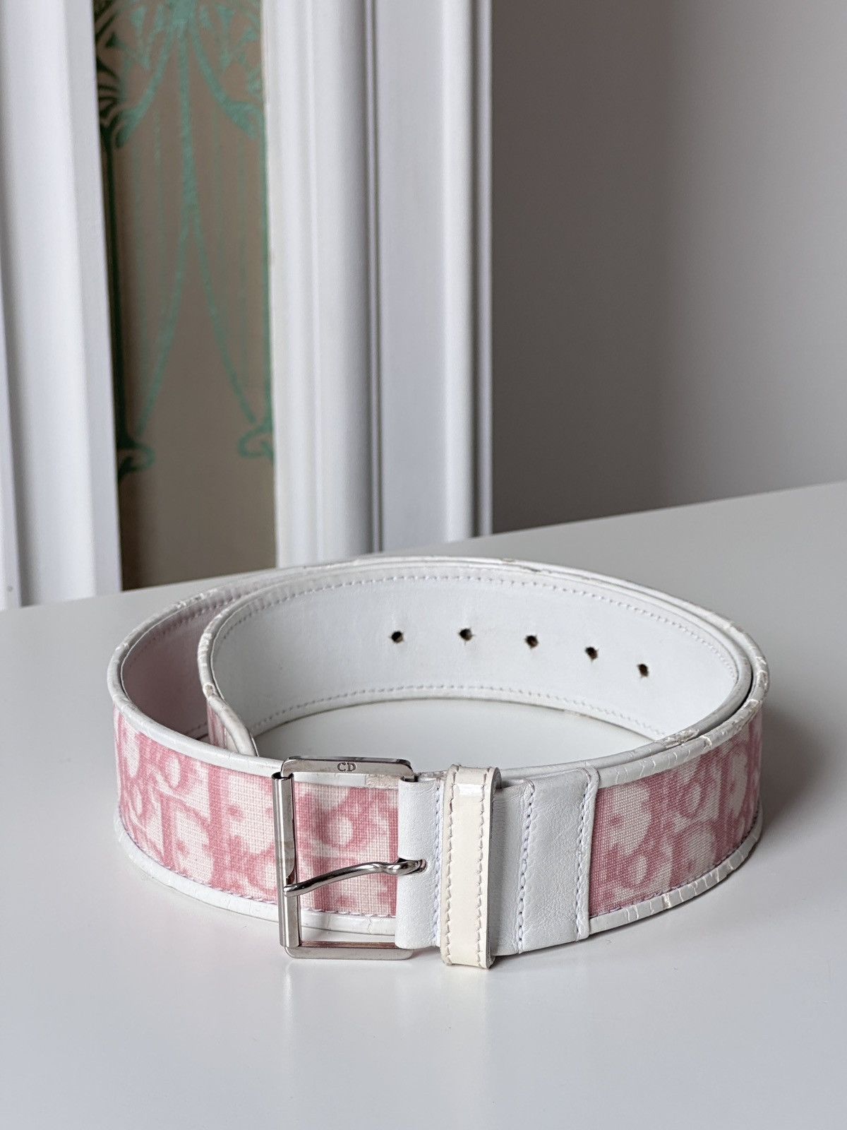 小物 Christian Dior Trotter Pattern Belt Y2K CHRISTIAN DIOR 2004 PINK TROTTER GIRLY BELT – RDB
