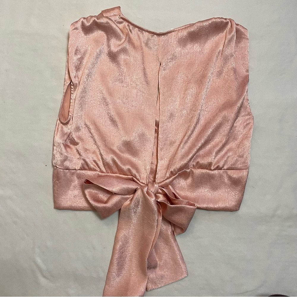 Other NWT New Ro & De Satin Open Back With Tie Sleeveless Peach T Size M / US 6-8 / IT 42-44 - 6 Thumbnail