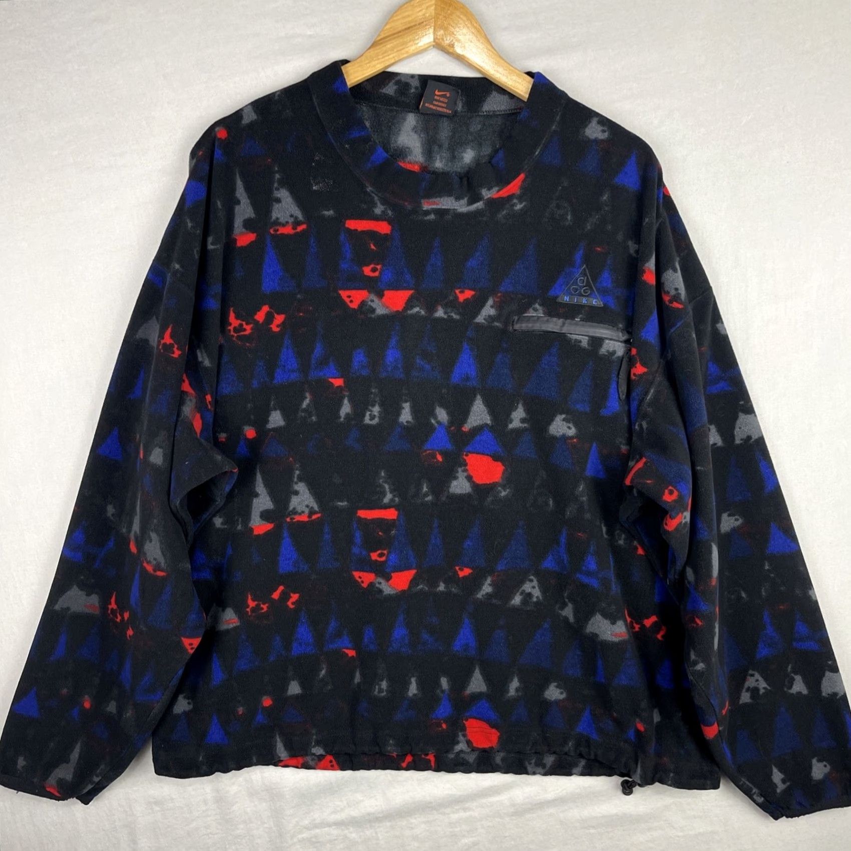 Nike VINTAGE Nike ACG Sweater Mens Large Black Therma Fit Fleece Pullover Geometric Size US L / EU 52-54 / 3 - 2 Thumbnail