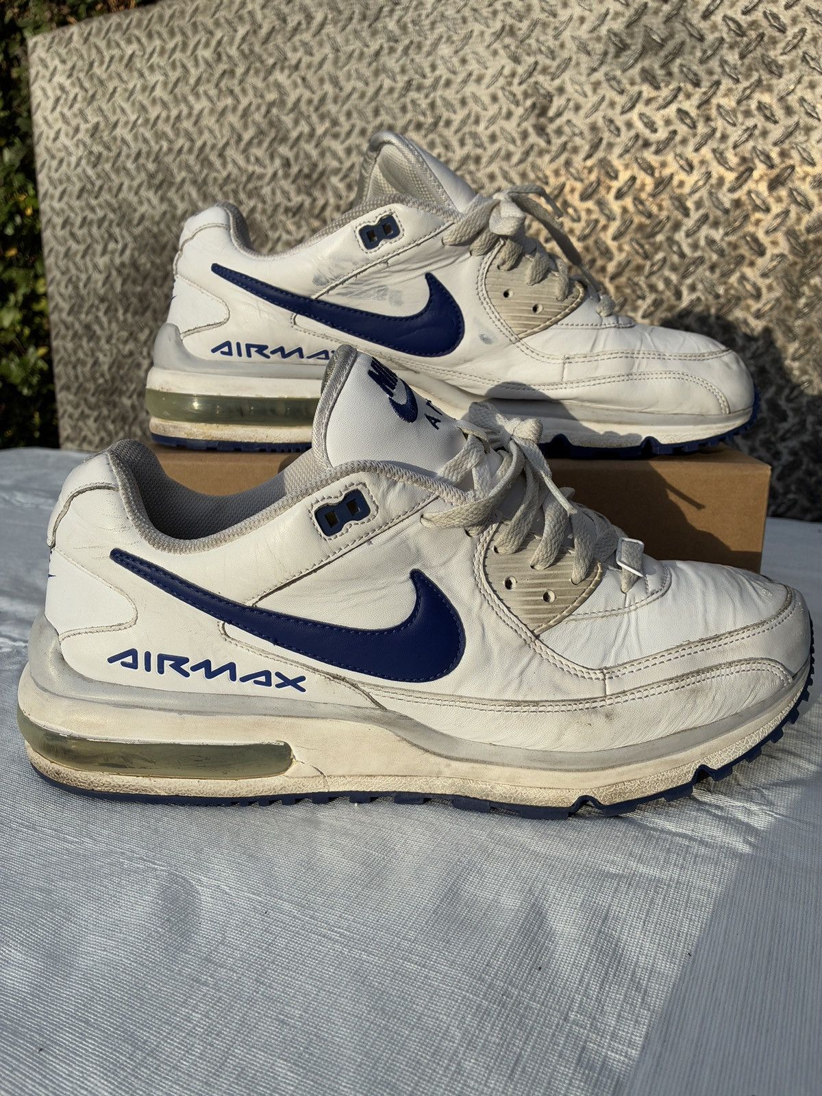 Nike Nike Air Max Wright 317551-142 Mens 13 Sneakers White Blue Size US 13 / EU 46 - 1 Thumbnail