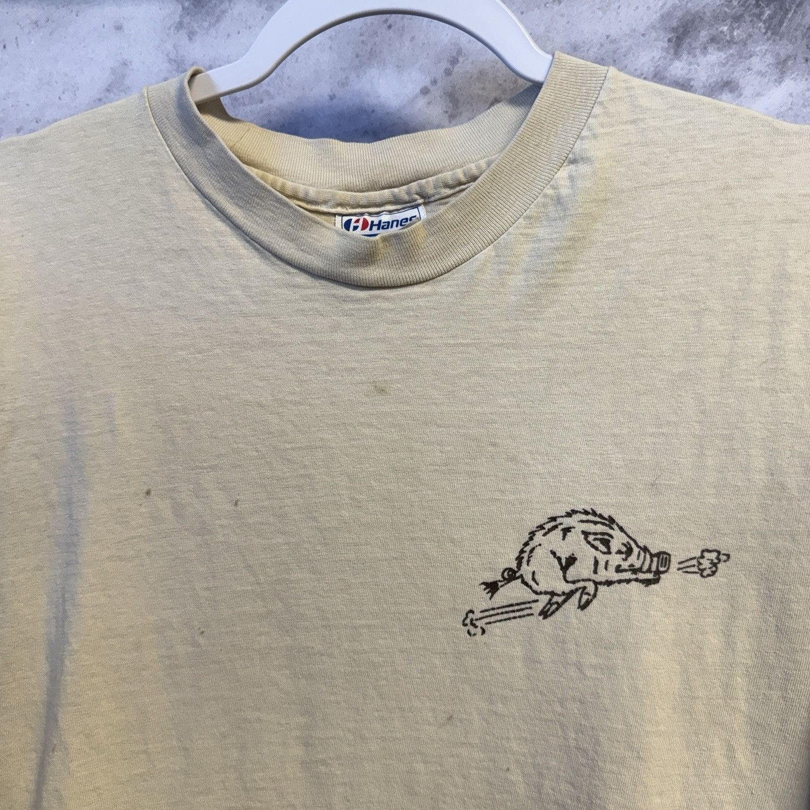Vintage Vintage 90s Hogs Breath Inn T Shirt Mens XL 21.5x26.5 Tan Sh Size US XL / EU 56 / 4 - 4 Thumbnail