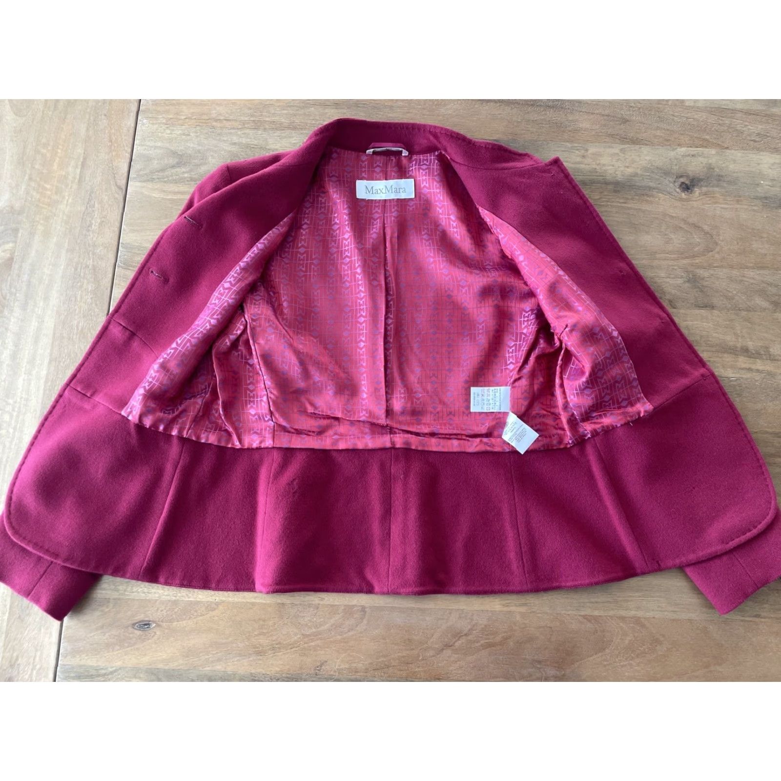 Max Mara Max Mara Blazer Knife Pink Tweed Wool Single-Breasted 5-Button Notch Lapel Women Size 4 Regular Vintage No Size S / US 4 / IT 40 - 2 Thumbnail