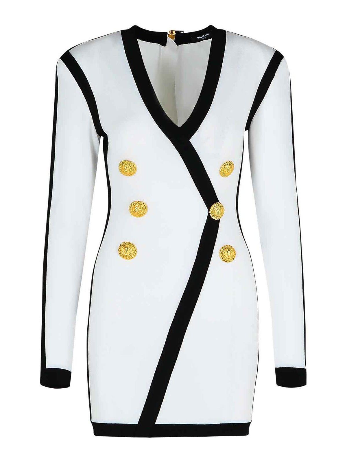 Balmain o1s1wg110526 Viscose Blend Dress in White Size S / US 4 / IT 40 - 1 Thumbnail