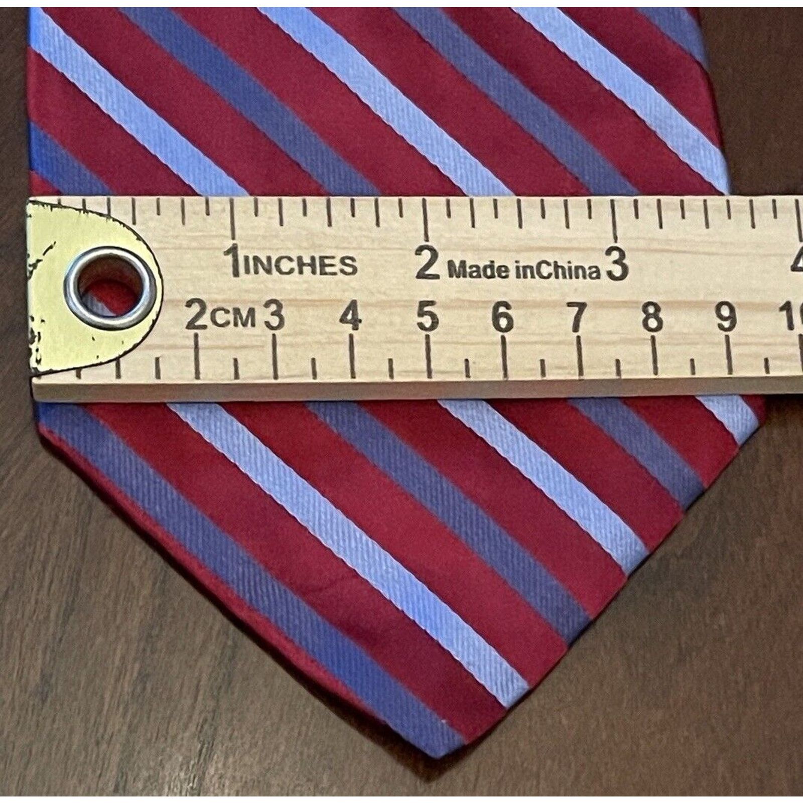 Van Heusen Van Heusen Red Blue 100% Imported Silk Made In USA Size ONE SIZE - 4 Thumbnail