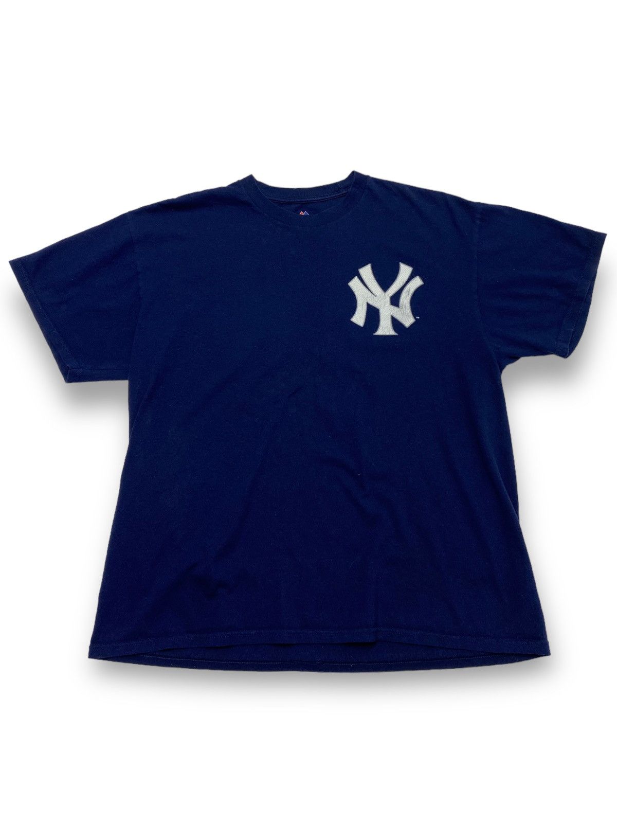 Majestic Vintage NY YANKEES JETER Navy Big Logo T Shirt Majestic Size US XL / EU 56 / 4 - 2 Thumbnail