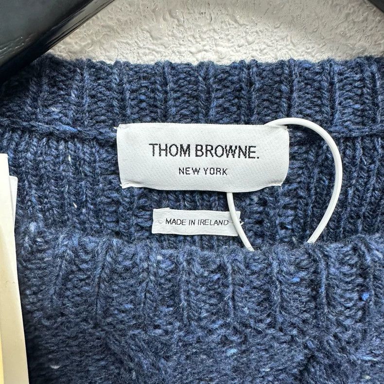 Thom Browne Thom browne SS23 classic four-striped thick knitted blue ro Size US L / EU 52-54 / 3 - 3 Thumbnail
