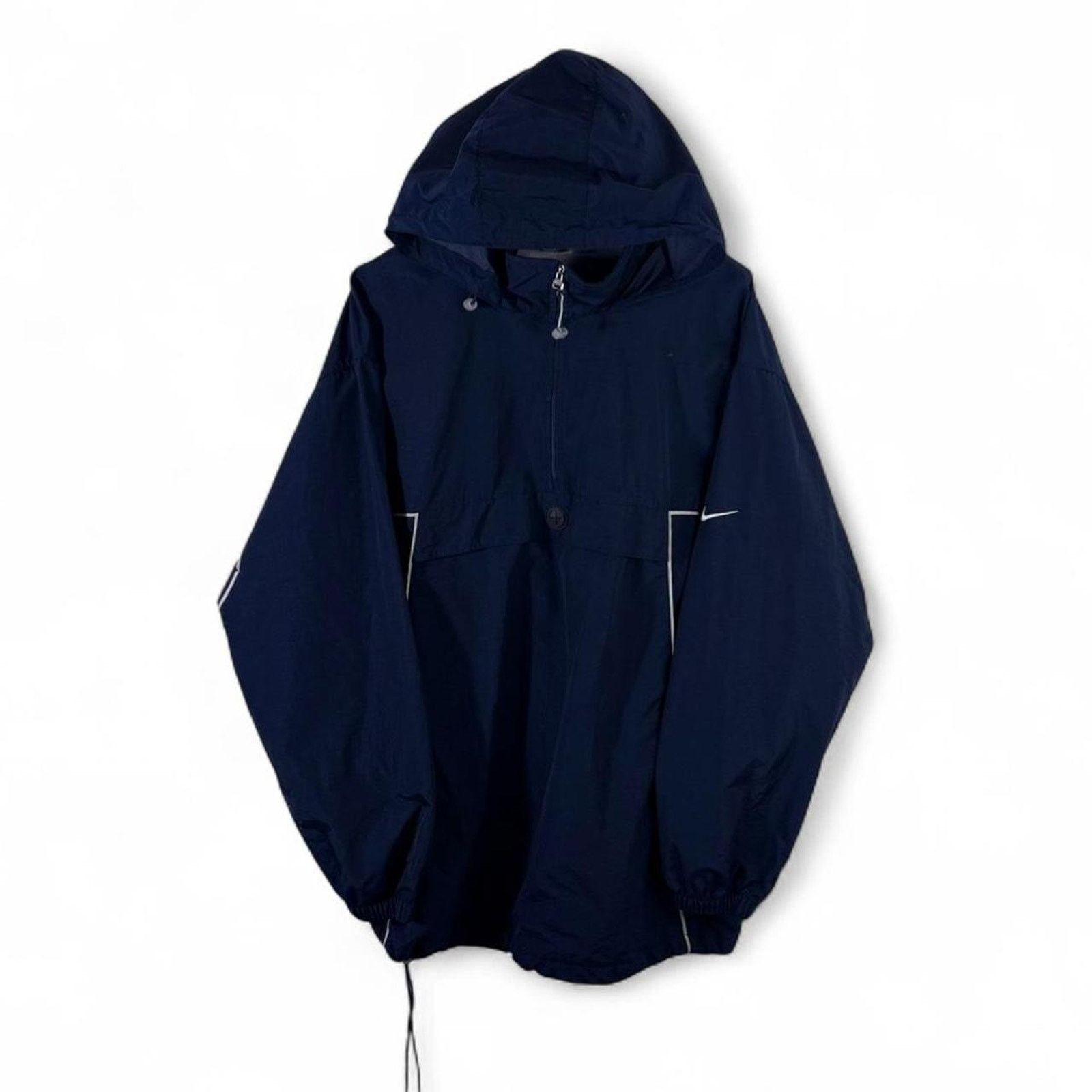 Nike Nike y2k navy blue windbreaker Size US XL / EU 56 / 4 - 1 Thumbnail